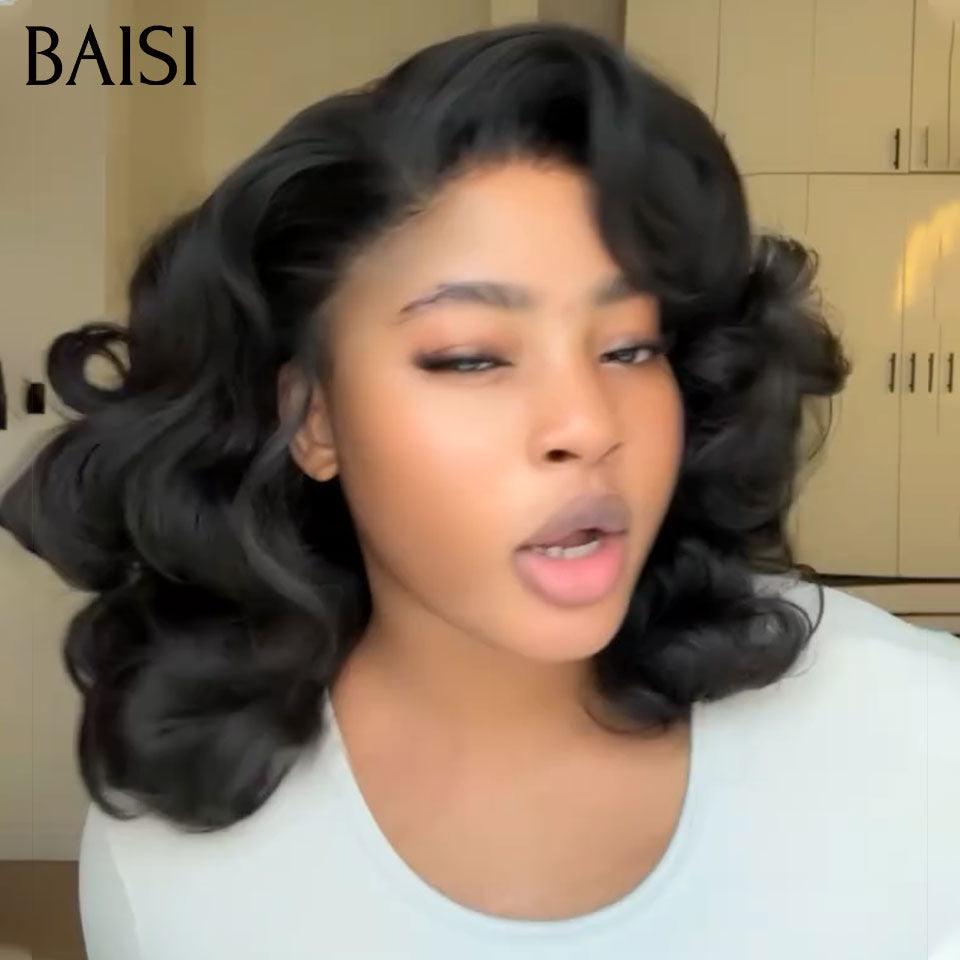 BAISI 1 Acheté + 1 Gratuite = 158€ 13X4 lace bob boucle wave et pixie 6 Pouces en 100% vrais cheveux humains (pas besoin de code)