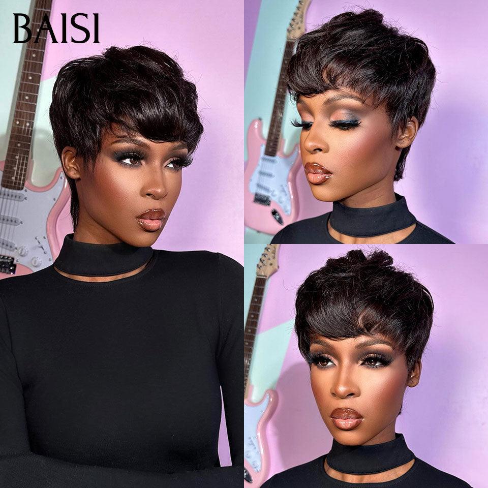 BAISI 2 Perücken OHNE Kleber Körperwelle und lockige Welle zum Weiterverkauf 275 € 18 Zoll aus 100 % echtem Menschenhaar VIP100