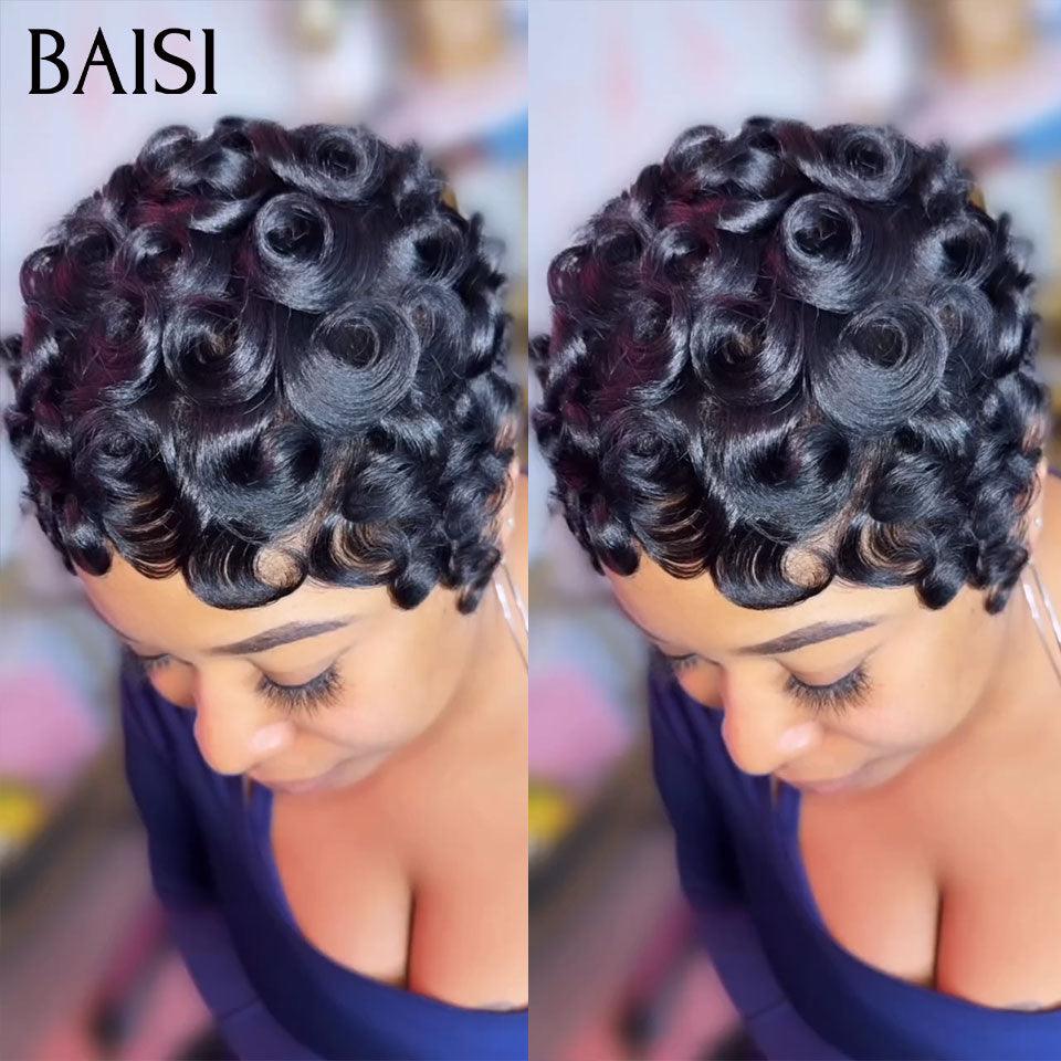 BAISI 4 Perruques 239€ 4 types de perruques différents ou 13x4 Frontal Perruque Body wave 16 pouces en Couleur Rouge-violet Mix Blonde en 100% Raw Hair VIP100