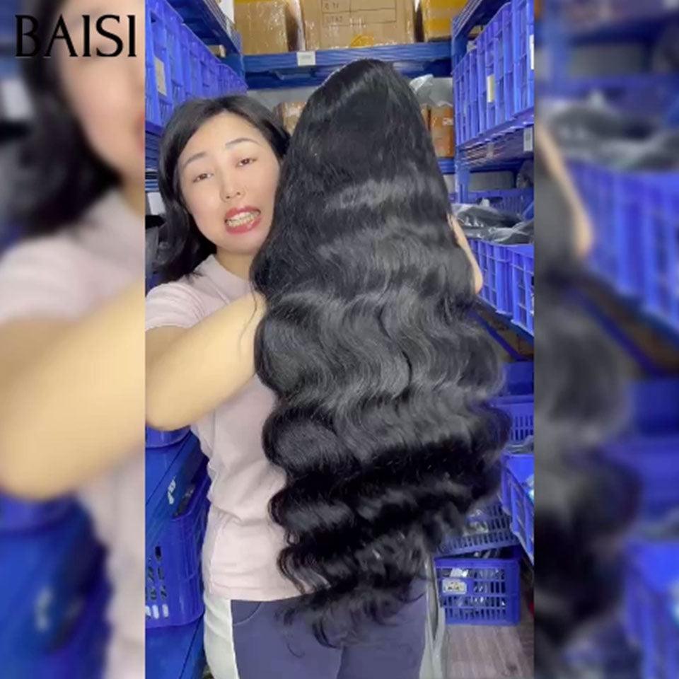 BAISI PERRUQUE 4X4 Body wave 26 Pouces ou 13X4 Body wave 18 Pouces 1BT33# ou MIEL AVEC FRANGE FABRIQUÉ À LA MACHINE 10POUCE 70€  En 100% Cheveux Humains