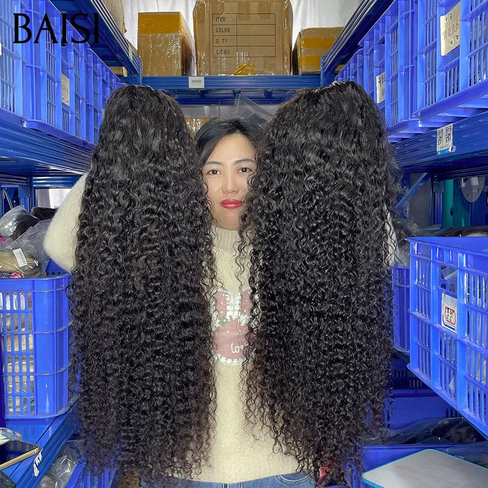 BAISI 4X4 pizzo riccio ondulato 18 Pollici 139€ o Lotto di 4 Closure Parrucche Economiche 392 Euro in 100% Capelli Umani di Buona Qualità in ciocche brasiliane indiane