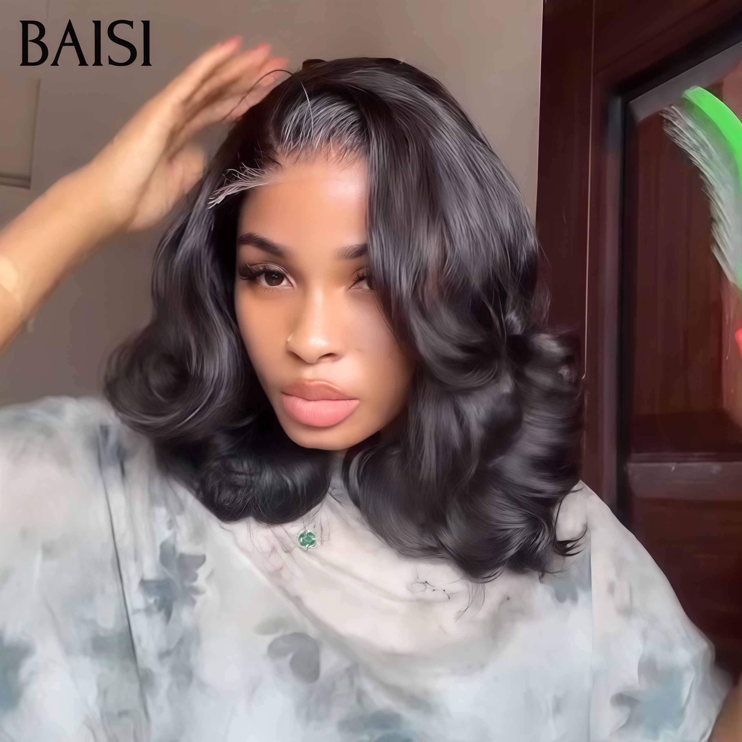 BAISI lace closure egg wave 12 Pouces 76€ ou 6 Perruques en FRANCE 600€ PRIX en promo en 100% vrais cheveux humains, Code: FR20