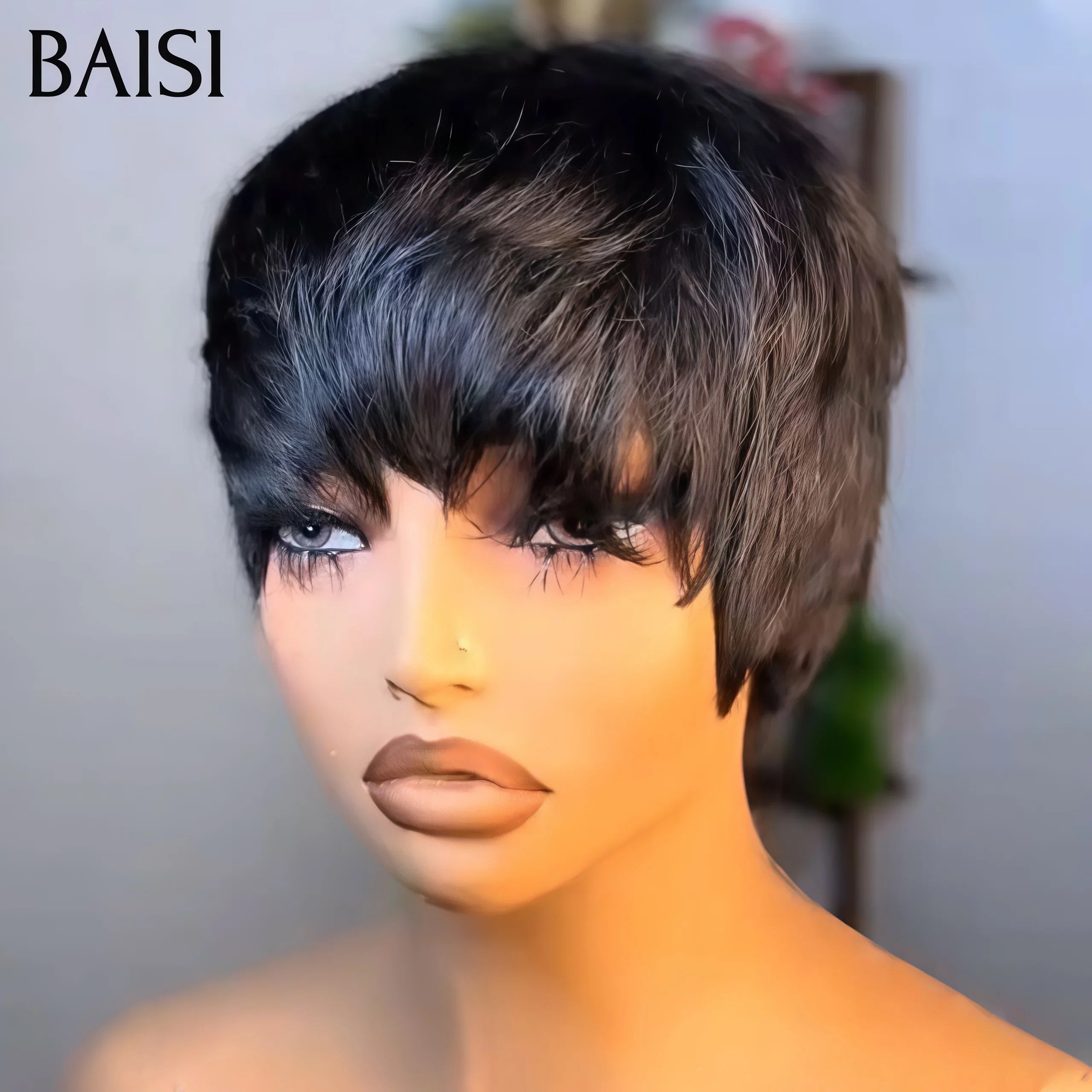 BAISI Top Modèle Petite Coupe 55€ la Noir ou Rose en 100% Cheveux humains Fabriqué à la Machine