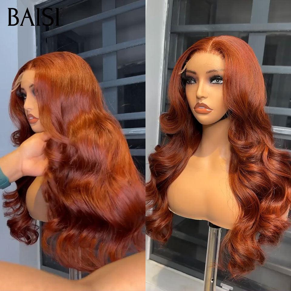 BAISI 13x4 Lace Frontal Wig Body Wave Ginger Orange