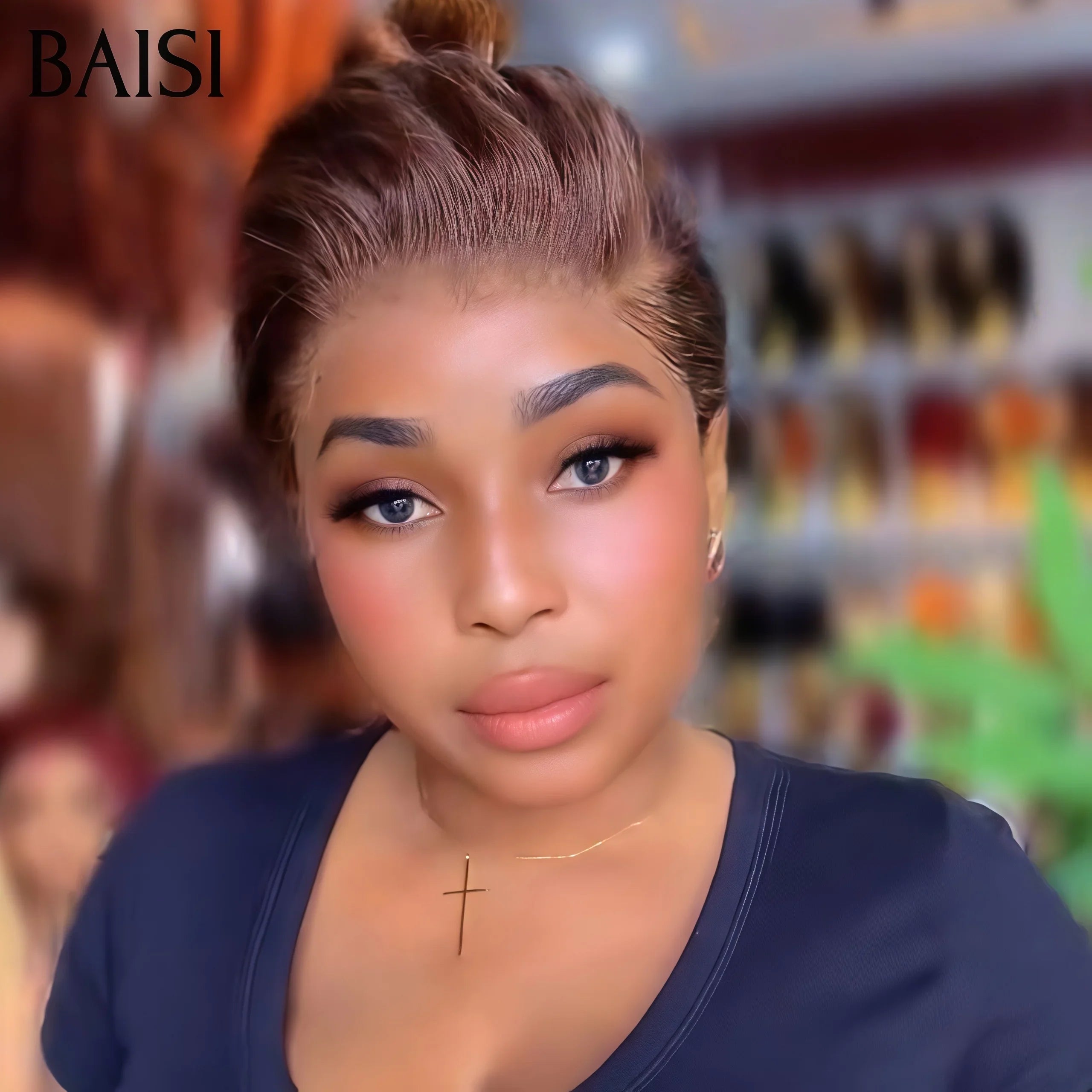 BAISI Achetez 2 perruques minimum au prix d'usine fournisseur 13X4 lace pixie Marron ou Bouclée coupe personnalisée boucles voluminieux 14 Pouces Vietnam Hair 300% densité (Pas Besoin de Code)