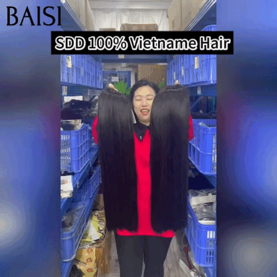 BAISI 13X4 Luxus-Perücken, SDD-Knochen gerade, 100 % Vietnam-Haar, glatt, A1, hergestellt aus doppelt gezogenen, reinen Haarsträhnen, Volumen 250 % Dichte, mehr als 20 Jahre Nutzung