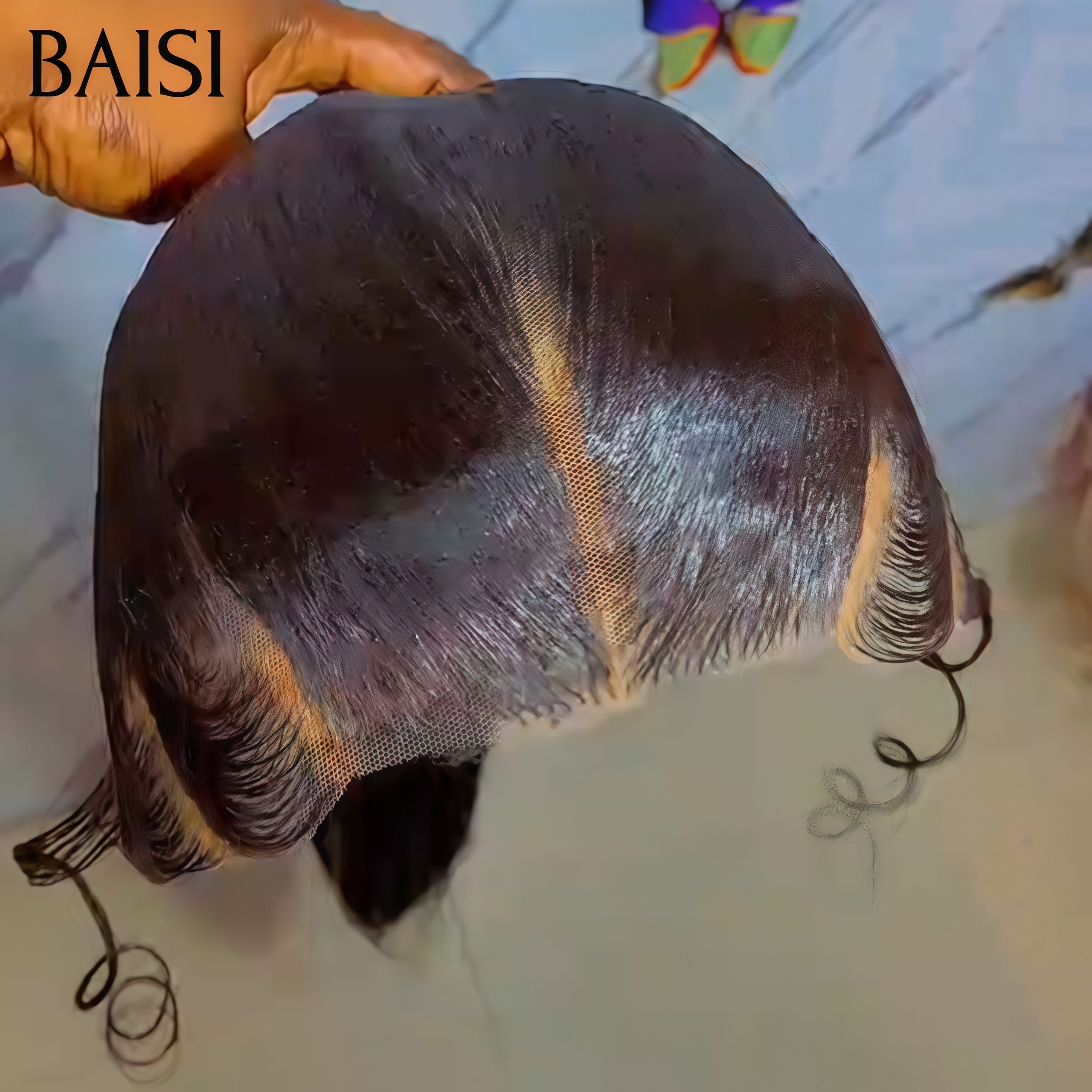 BAISI Perruque Lace Frontal Lisse 26 Pouce 169€ 100% comme la vidéo Pré-plucked Pas Besoin de Colle en 100% Raw Hair Lace déjà couper B CODE: FR20