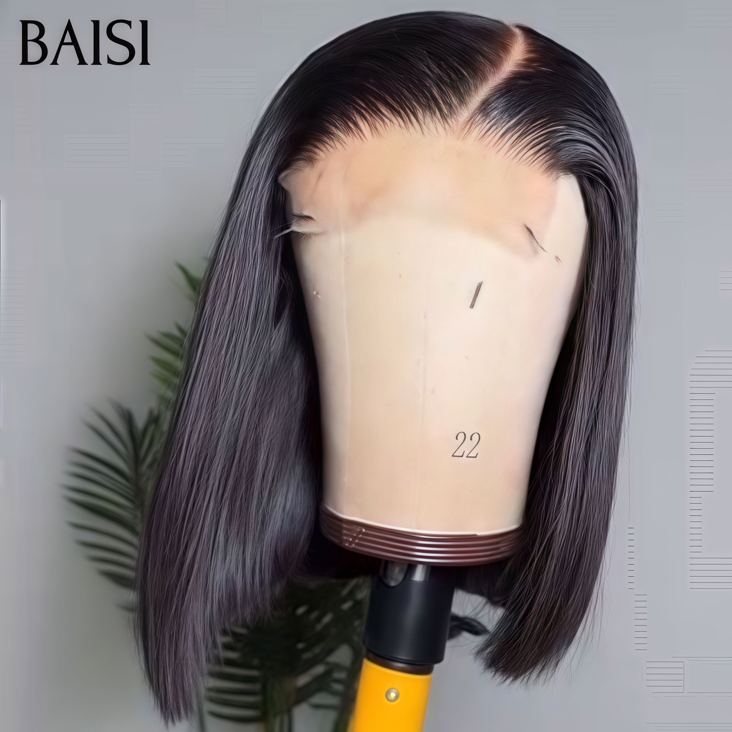 BAISI 4X4 Closure Perruque Naturelle Lisse 8 pouce 66€ 200% Densité en 100% Cheveux Humains