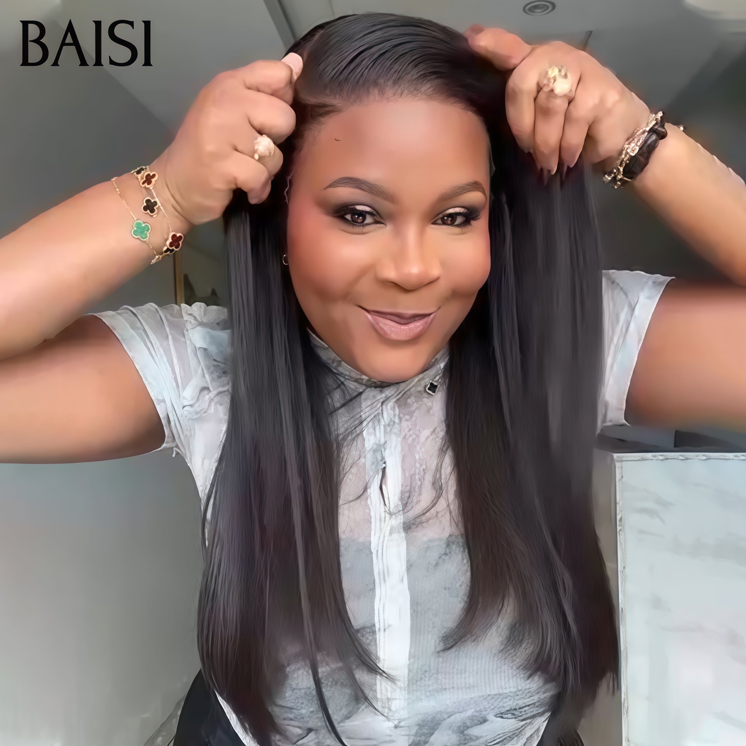BAISI Natural Wig with Smooth Lace Frontal 26 inches 159€ 100% Human Hair B
