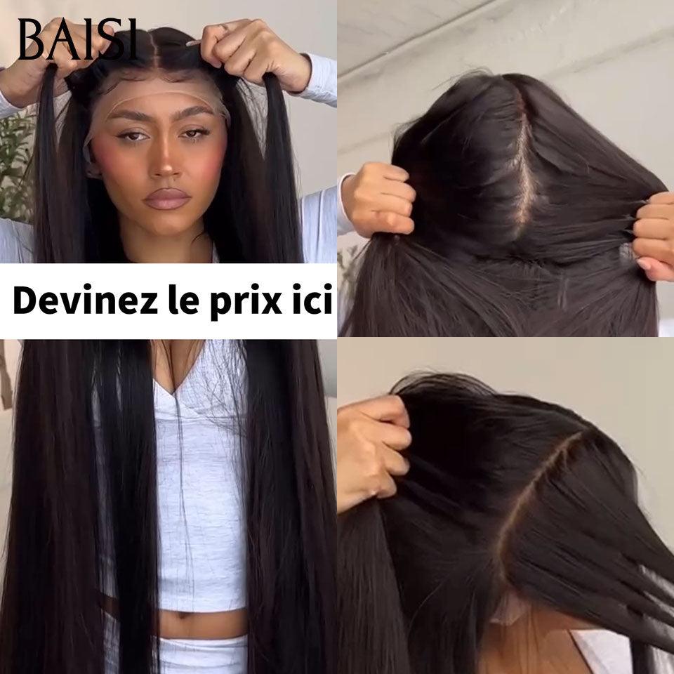 BAISI  Perruque Full Lace 100% Cheveux Naturels Full Lace  Perruque de luxe haute de gamme plus de 10 ans d' utilisation lisse 100% Cheveux Humains