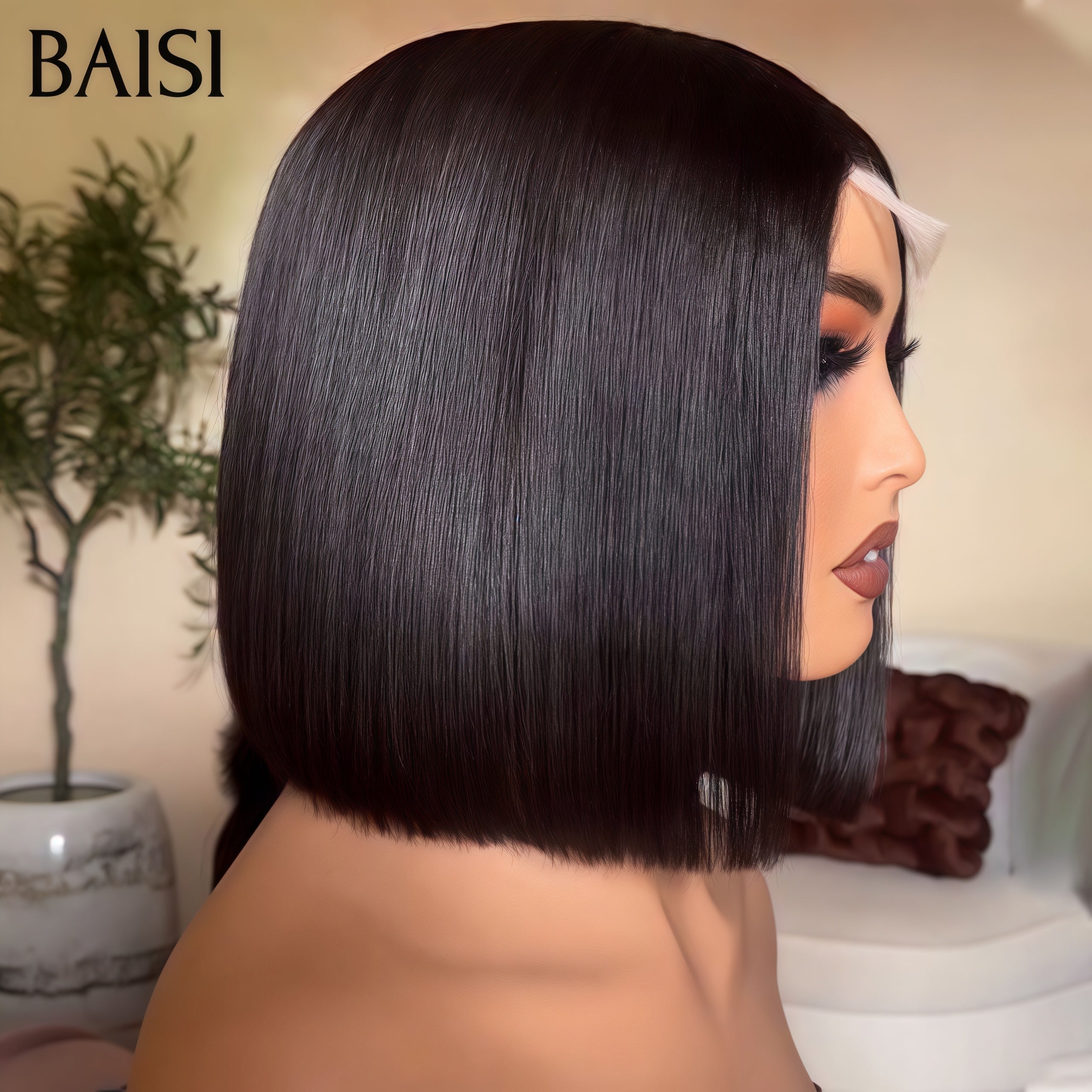 BAISI 2x6 closure lace Lisse sdd bone straight 8 Pouces 69€ ou 3 Perruques en FRANCE 250€ PRIX en promo en 100% vrais cheveux humains, Code: FR20