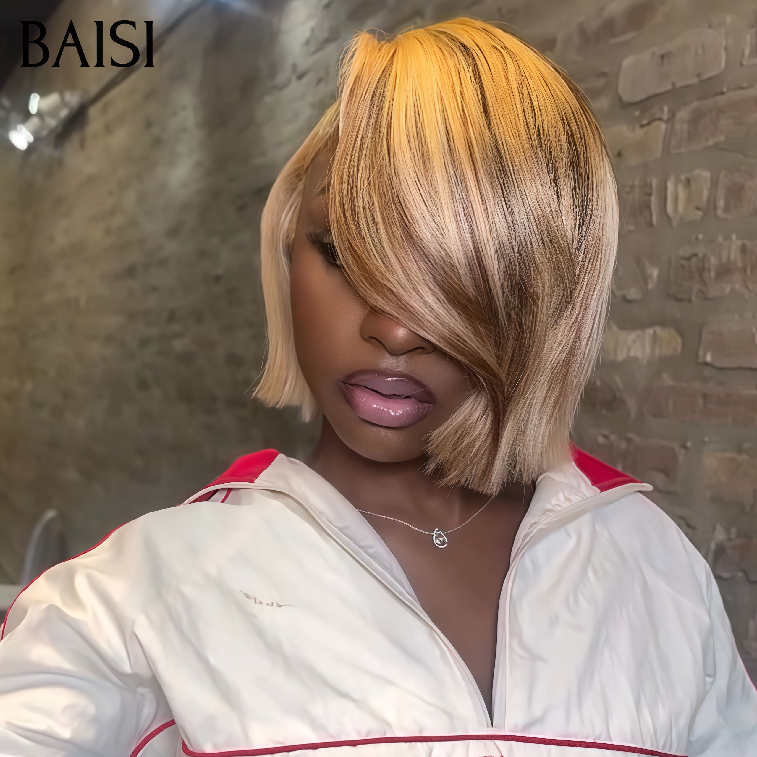 BAISI 13x4 lace frontal Perruque Bob Bouclée lisse 10 Pouces 118€ Couleurs personnalisées en 100% Cheveux Humains