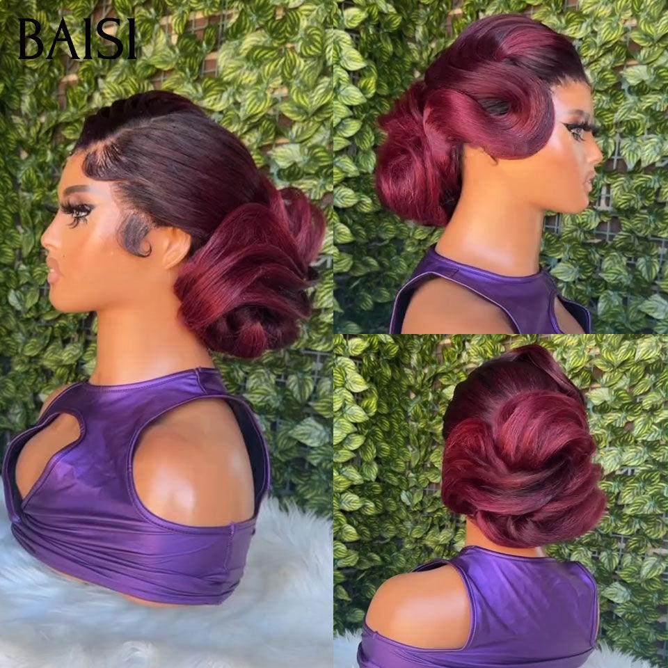BAISI Coiffure de luxe Verna Perruques Mariage Prête à porter chignon et personalisation comme sur la vidéo 100% identique avec lace frontale pour mariage ou événement spécial en couleur 1B/99J# BS120