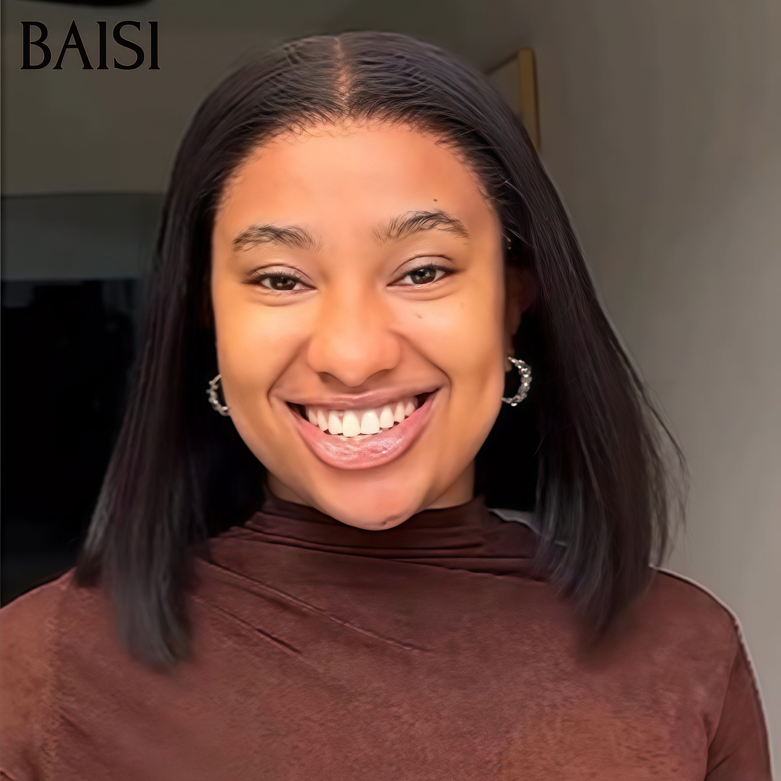 BAISI Wigs in France VAT 0€ Free shipping 2-3 days in Europe Smooth Straight Bob 12 Inches raw hair 68€In 100% Human Hair B