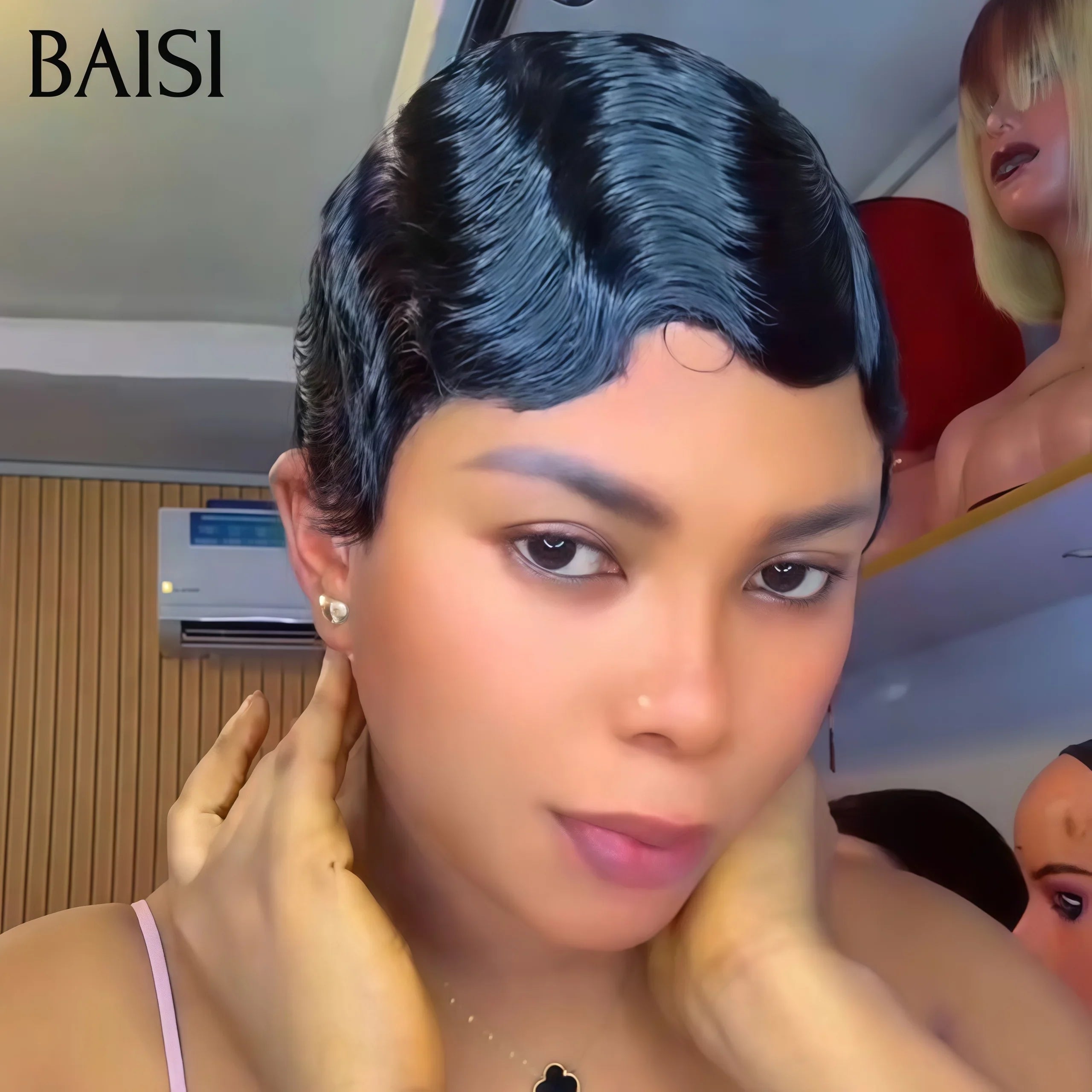 BAISI 1 Perruque 46€ water wave Fabriqué à la Machine ou 3 Perruques combinée à petit prix perruque 125€ moitié prix en 100% cheveux humains de bonne qualité livraison rapide mp50