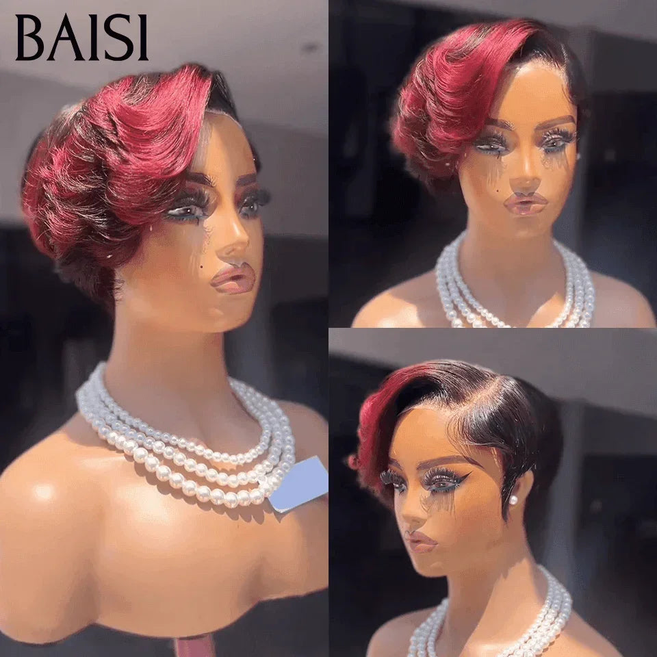 BAISI Pixie En Couleur 1B99J# 39€ en 100% Cheveux Humains
