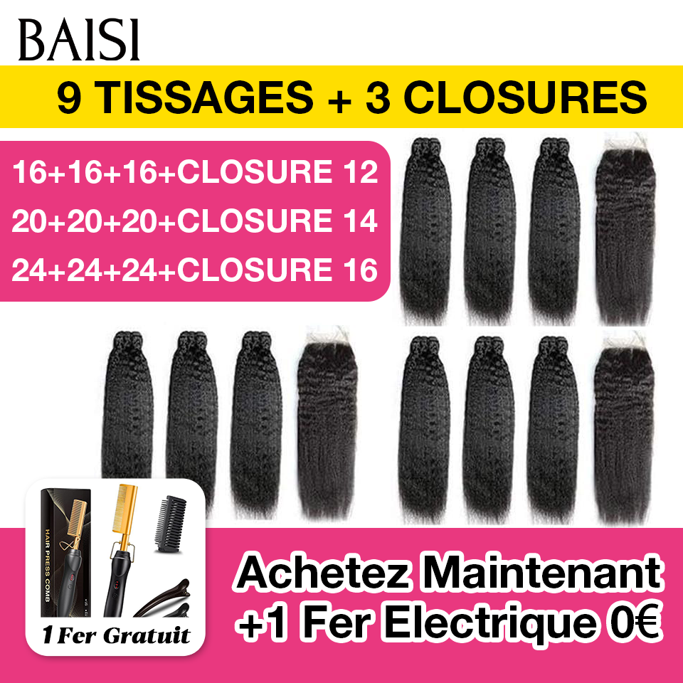 BAISI NEUF TISSAGES PLUS TROIS CLOSURES FOUNISSEUR DE TISSAGES POUR REVENDRE