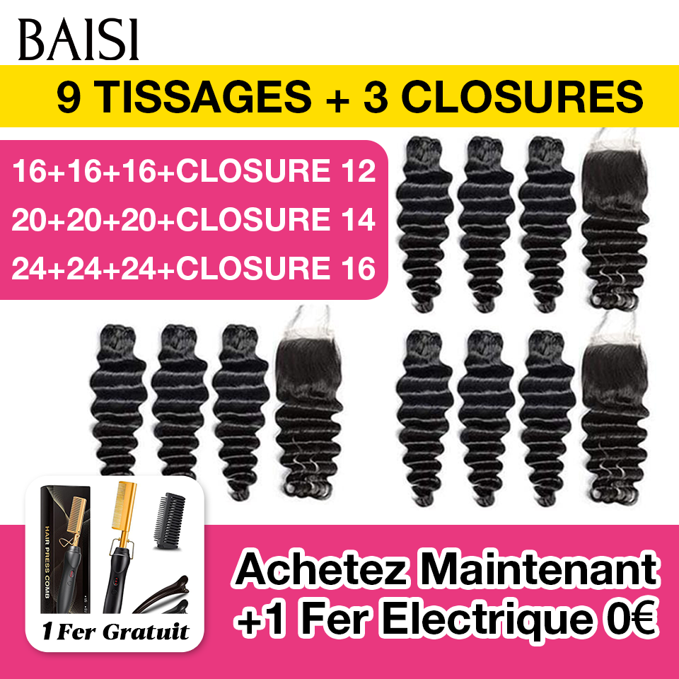 BAISI NEUF TISSAGES PLUS TROIS CLOSURES FOUNISSEUR DE TISSAGES POUR REVENDRE