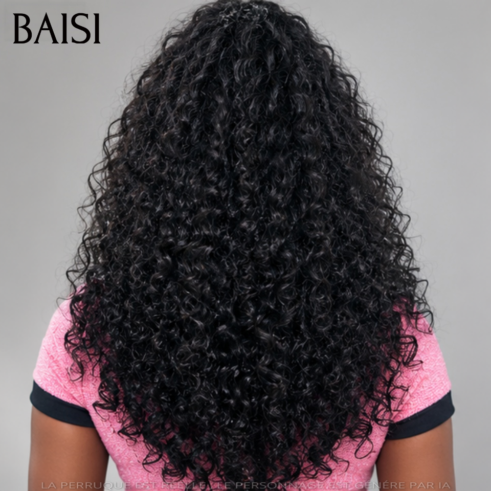 Nouveau produit 13x4 lace frontal Perruque Coiffée 20 pouce Raw Hair 139€ curly wave avec coiffure tressée natte  en 100% Cheveux Humains