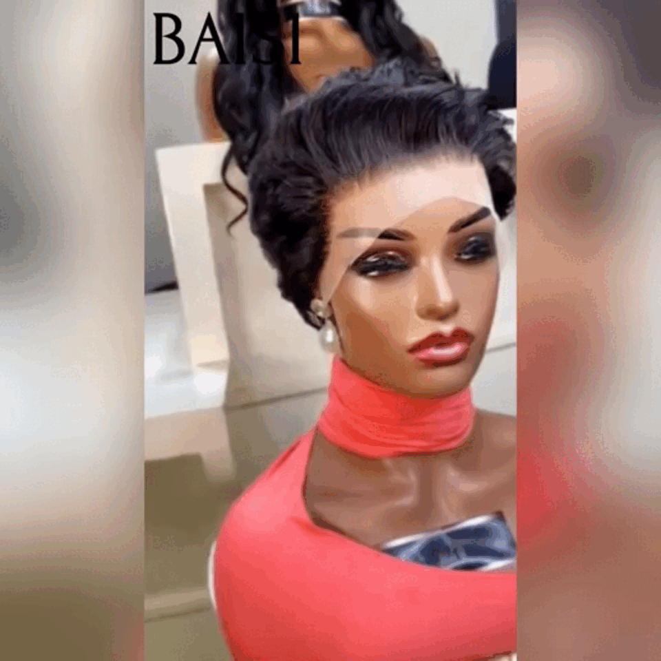 BAISI Pixie Lace Frontal Wig Fashionable Hairstyle €62 In Black Color in 100% Human Hair F-996