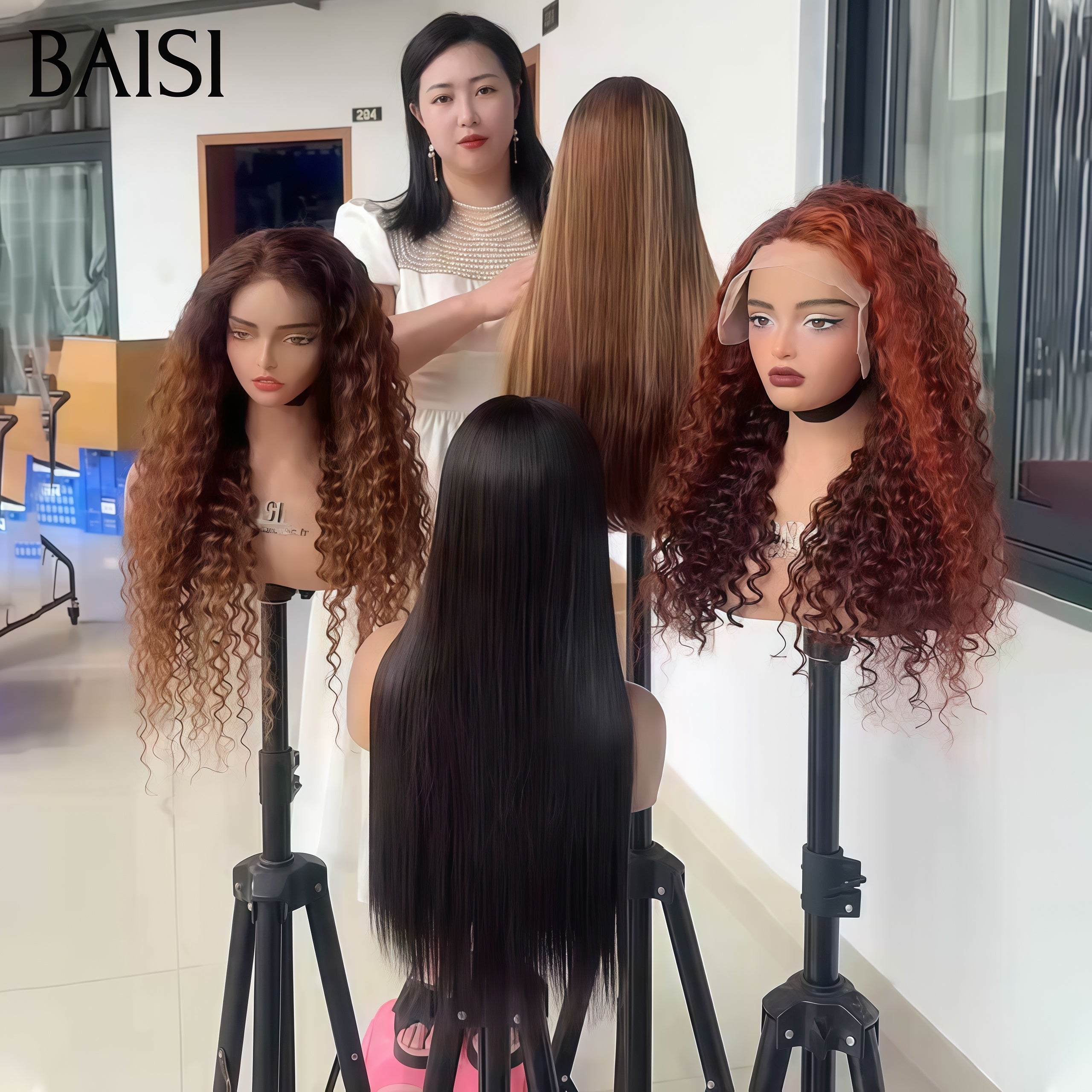 BAISI Offre spéciale 4 perruques 329€ 4 styles de perruques de couleurs différentes en 100% vrais cheveux humains BS120