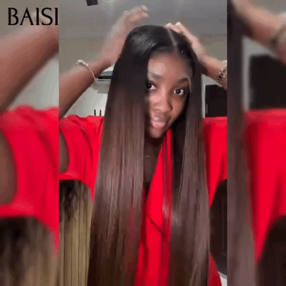 BAISI 2X6 lace closure perruque en couleur 1BT4# Marron de luxe SDD BONE Straight Lisse Bob Haute Qualité en 100% Vietnam Hair