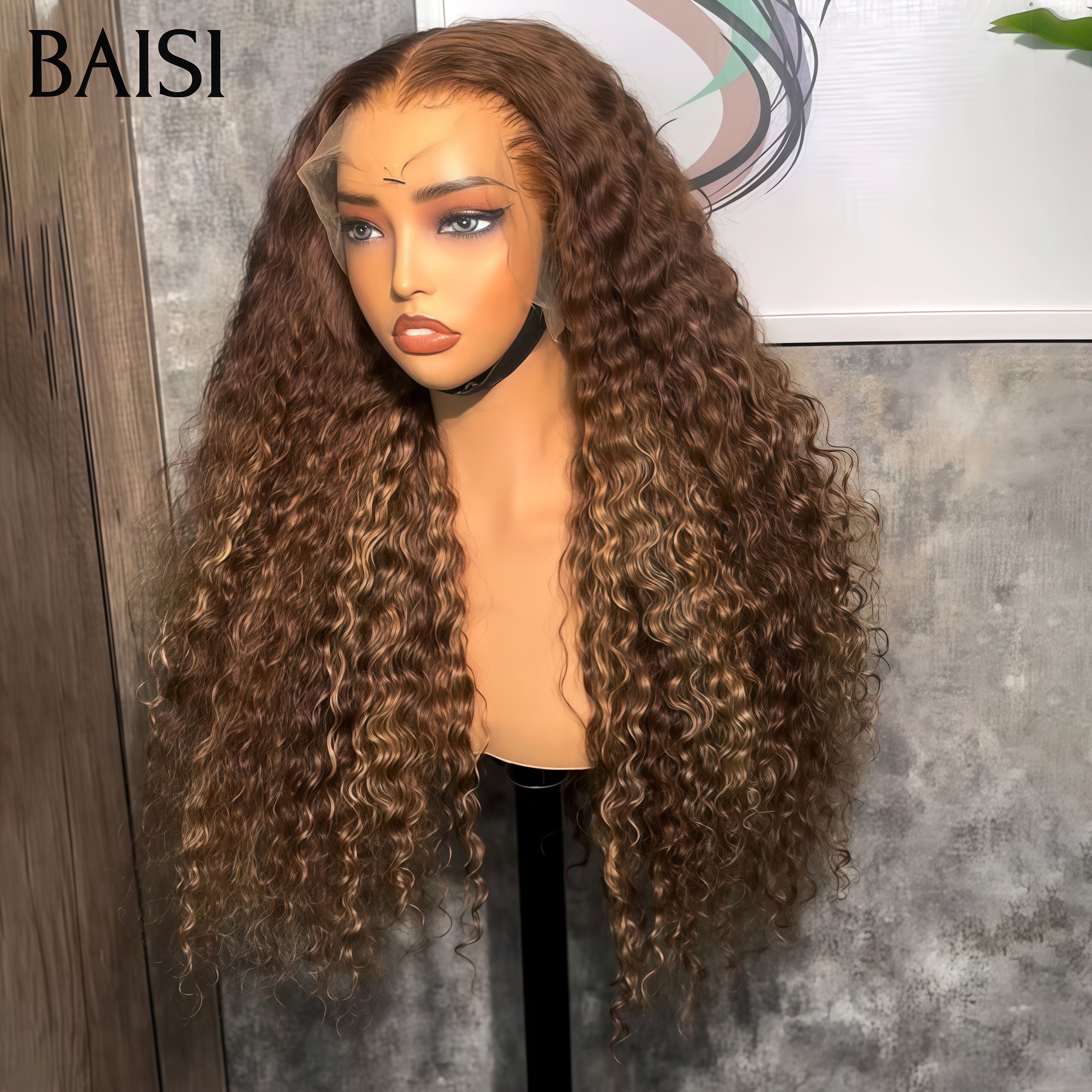 BAISI Achetez 2 perruques minimum au prix d'usine fournisseur 13x4 Lace Frontal Perruque Deep Wave 22 pouce Mixte Miel 129€ ou Noir Marron en 100% Cheveux Humains (Pas Besoin de Code)