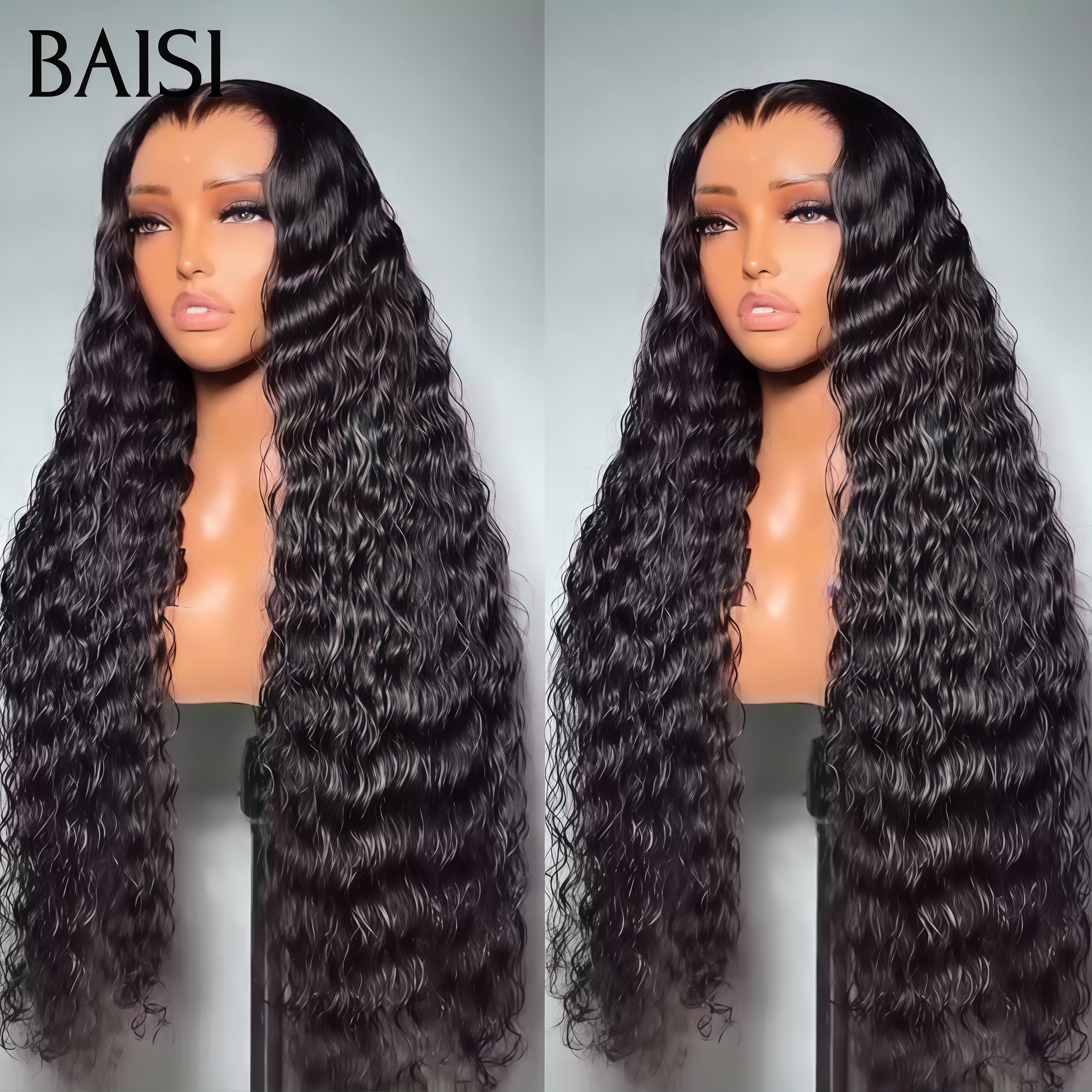 BAISI Achetez 2 perruques minimum au prix d'usine fournisseur 13X4 frontal perruque trop longue Water wave en 100% cheveux humains