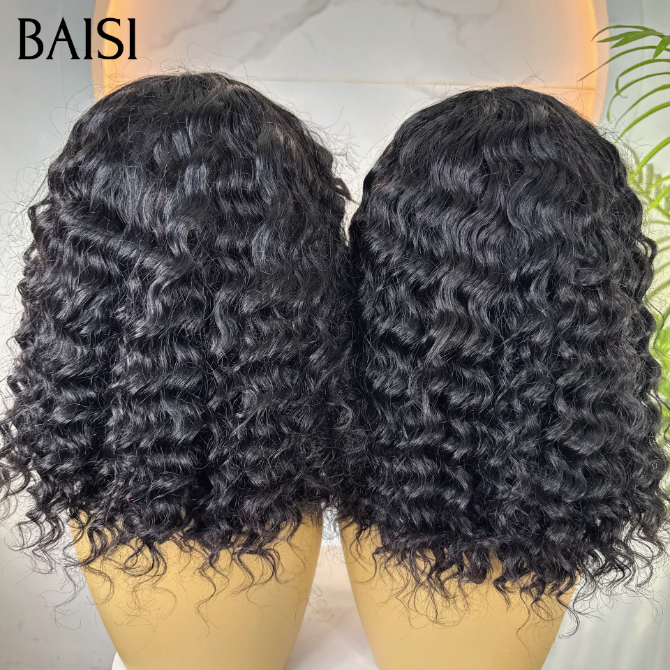 sans lace sans Colle deep Wave avec Frange noir 12 pouces 69€ PROMO en 100% vrais cheveux humains