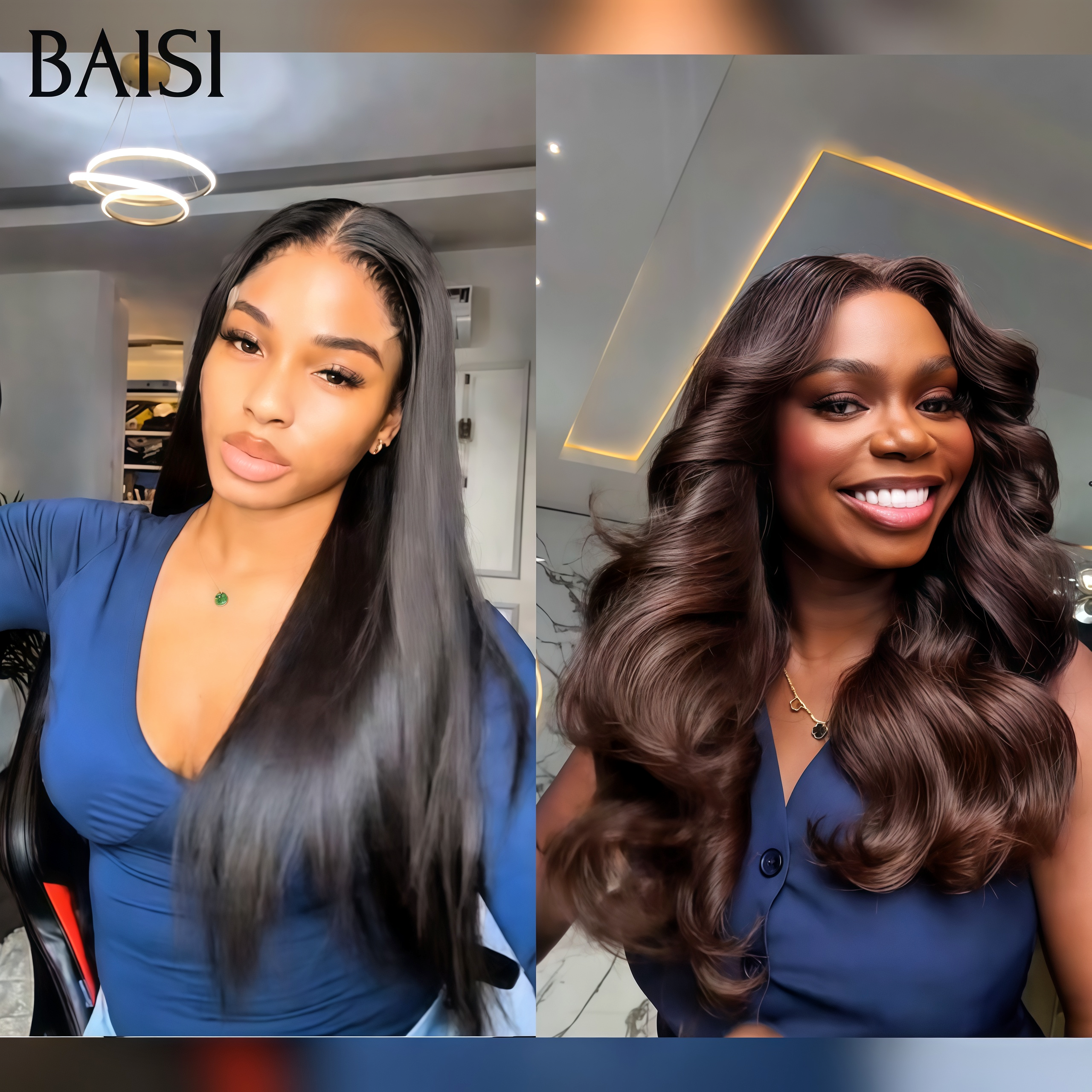 BAISI 2 Luxury Closure Wigs 250€ Made from double-drawn 100% real human hair