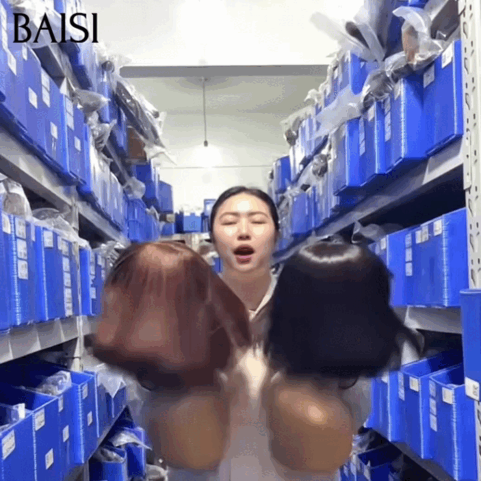 BAISI pour revendre 2 perruques 100€ BOB sans Colle Lisse avec Frange 8 Pouces en 2 couleurs NOIR et Marron en 100% vrais cheveux humains