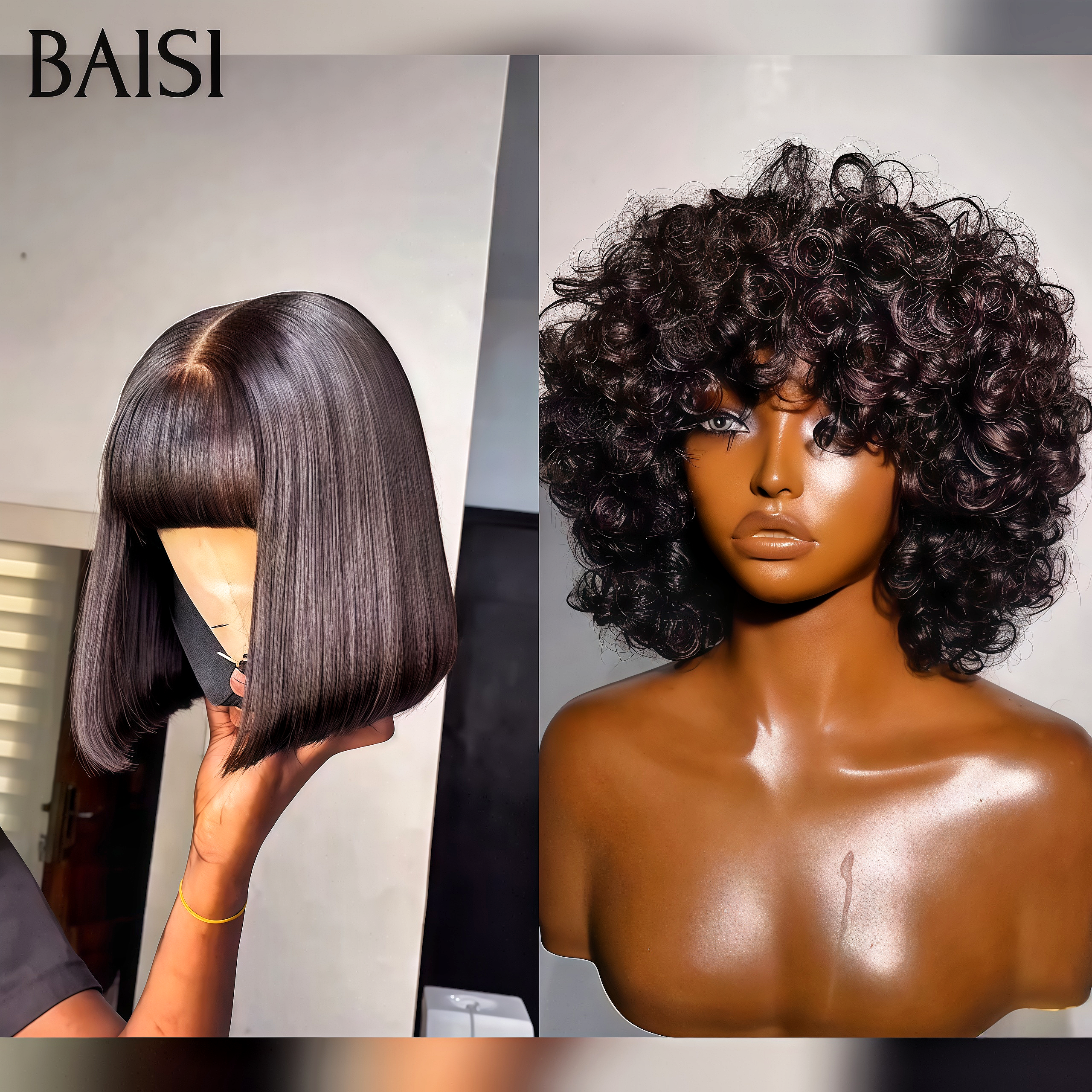 BAISI 2 parrucche Lace Frontal o 5X5 lace Parrucca personalizzata in 100% veri capelli umani 138€