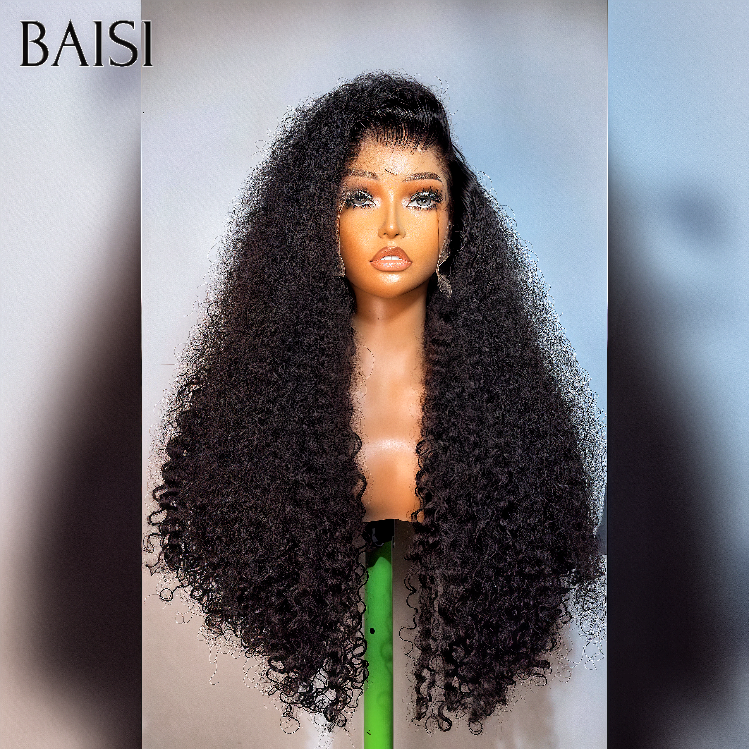 Parrucca BAISI 4X4 Chiusura Troppo Lunga Onda Profonda 100% Capelli Umani