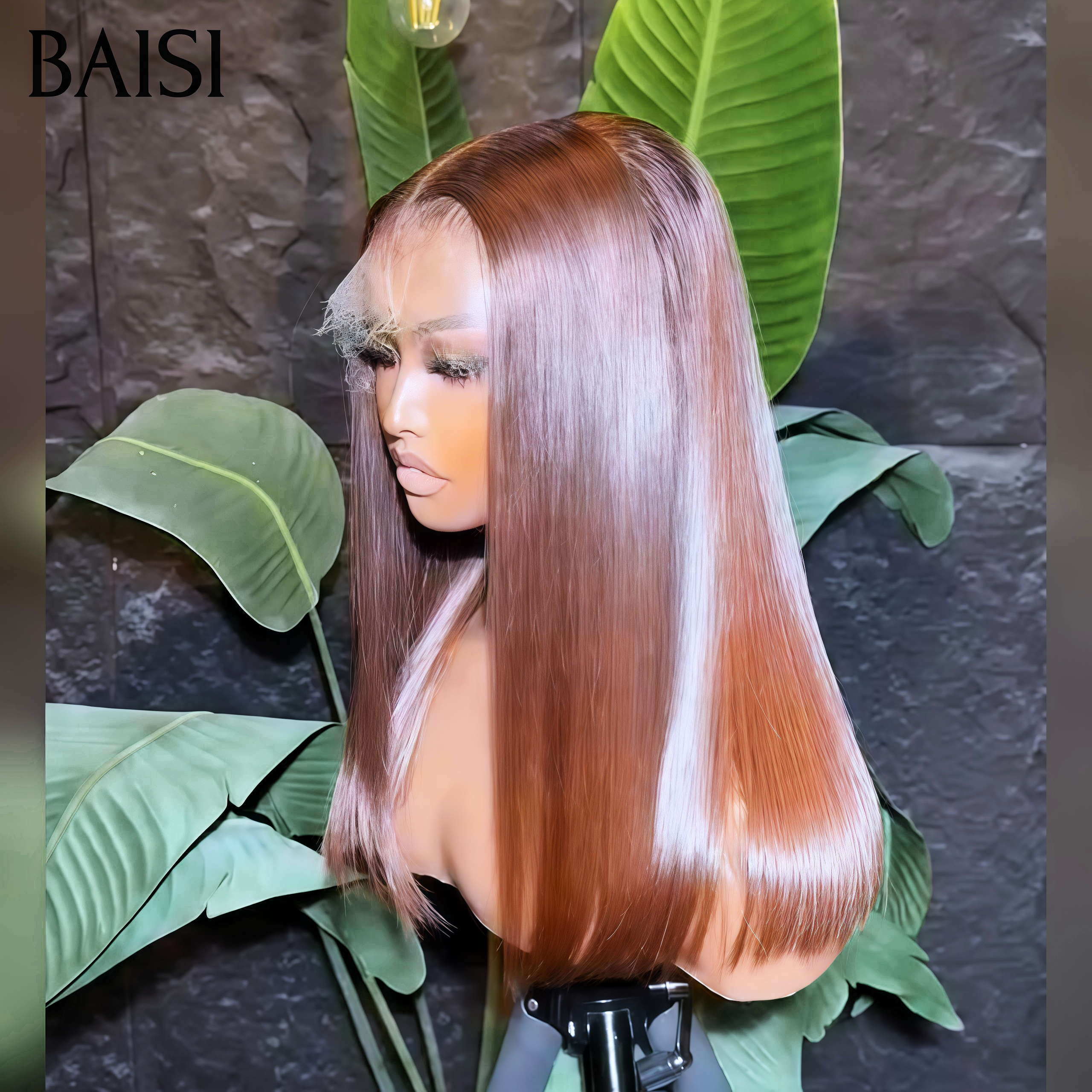 BAISI promo 13X4 lace frontal perruque Lisse bob Haute Qualité en couleur Marron 250% Densité SDD BONE Straight 100% Vietnam Hair