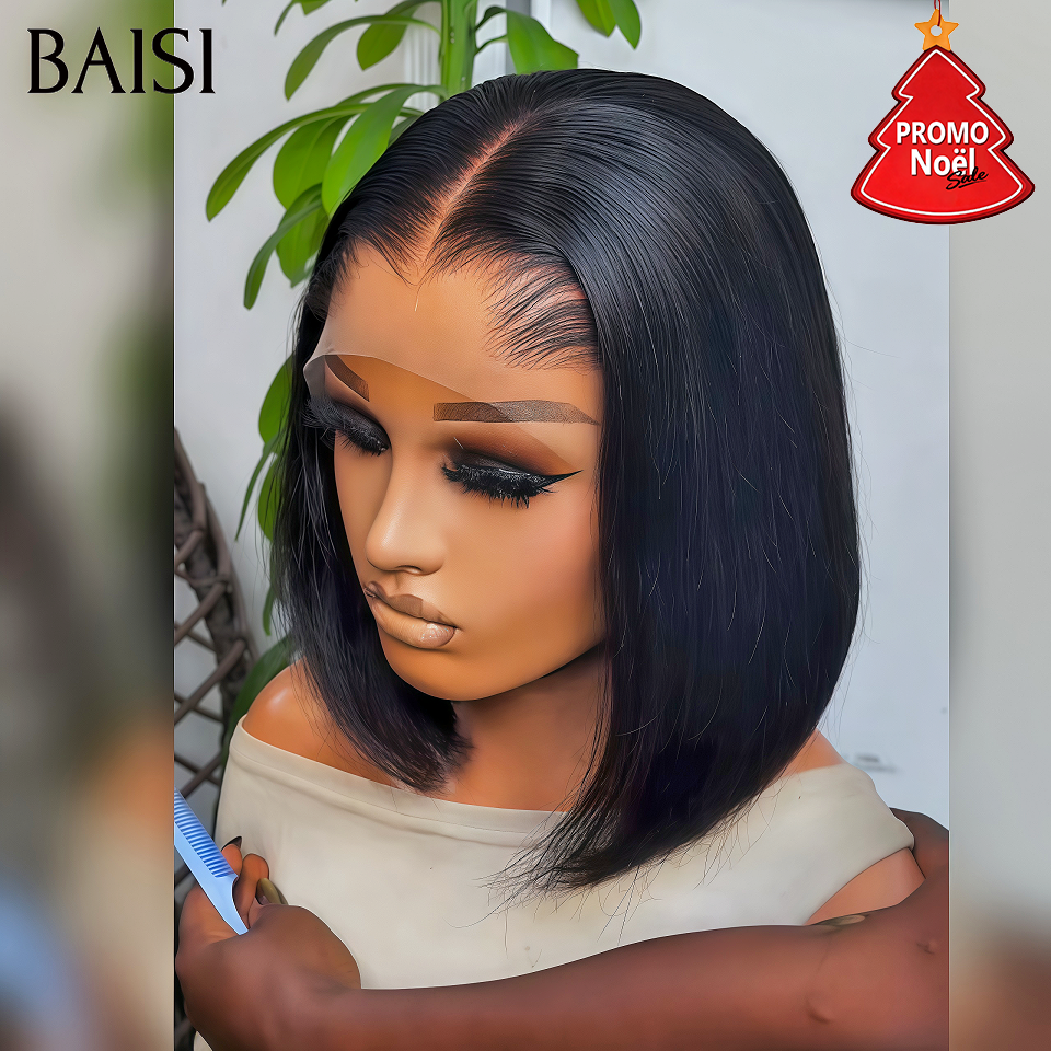 BAISI BOB Peruca Cor Personalizada Peruca Lisa de Cabelo Humano Liso