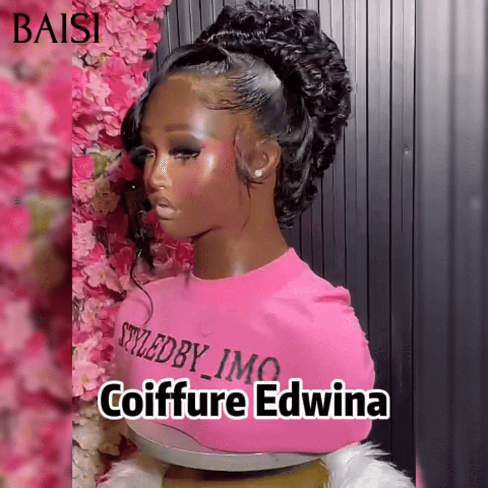 BAISI Coiffure de luxe Edwina Perruques Mariage Prête à porter chignon et personalisation comme sur la vidéo 100% identique avec lace frontale événement spécial