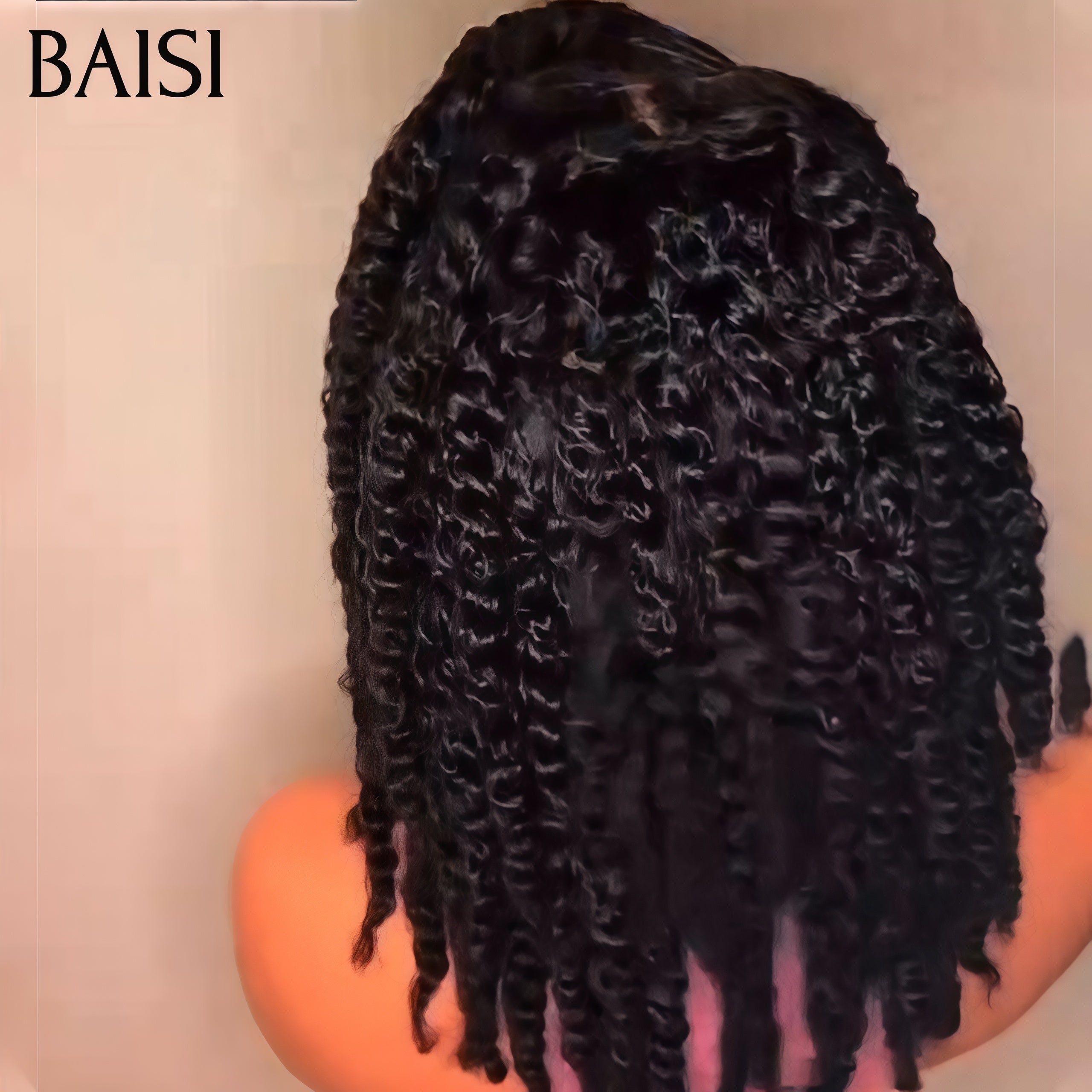 BAISI Perruques Full Lace avec coiffure tressée natte Promo en 3 couleurs noir ou bordeaux ou brun en 100% comme indiqué sur la photo En cheveux humains