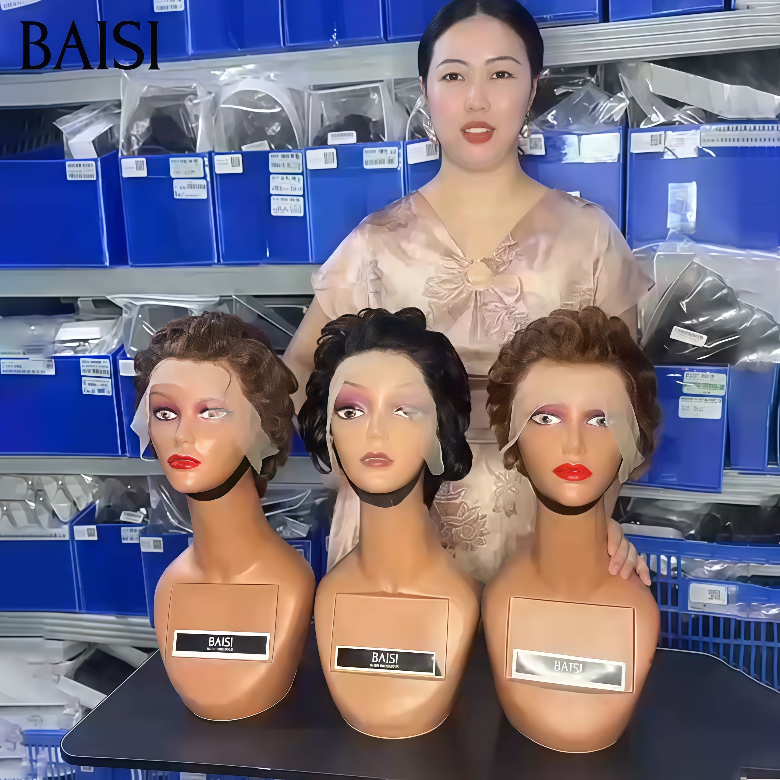 BAISI 3 perruques PROMO Offre spéciale 100€ 13X4 lace frontal pixie 3 couleurs marron et noir et mixte miel en 100% vrais cheveux humains