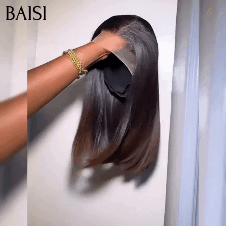 BAISI pour revendre perruque 4x4 lace closure Raw Hair 79€ 10 pouces 79€ ou Vietnam Hair 149€ couleur 1BT4# Marron en 100% vrais cheveux humains