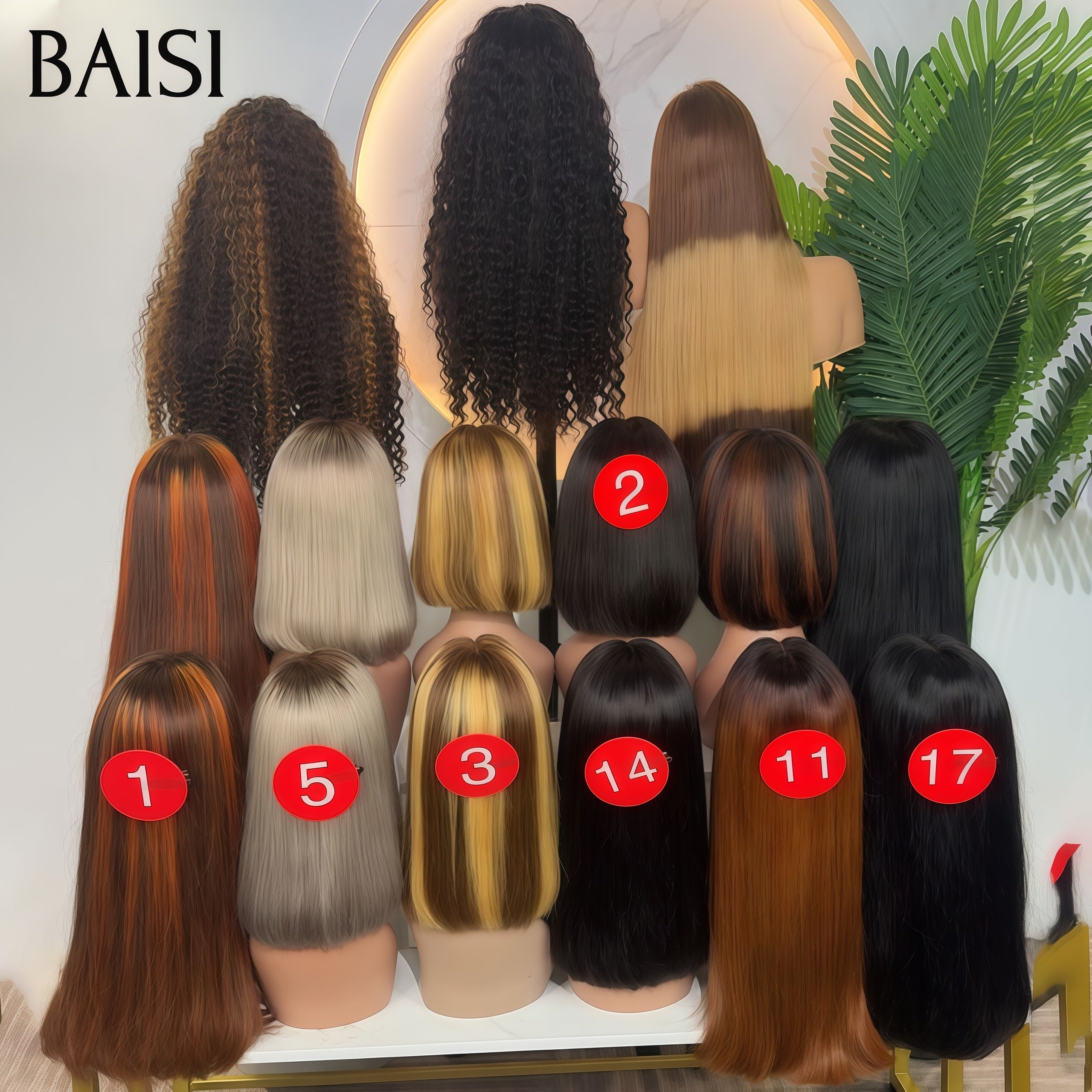 BAISI PROMO 15 perruques 1299€ 2X6 lace closure Lisse BOB en Différentes couleurs de luxe SDD BONE Straight Haute Qualité et 13x4 lace curly wave en 100% Cheveux Humains