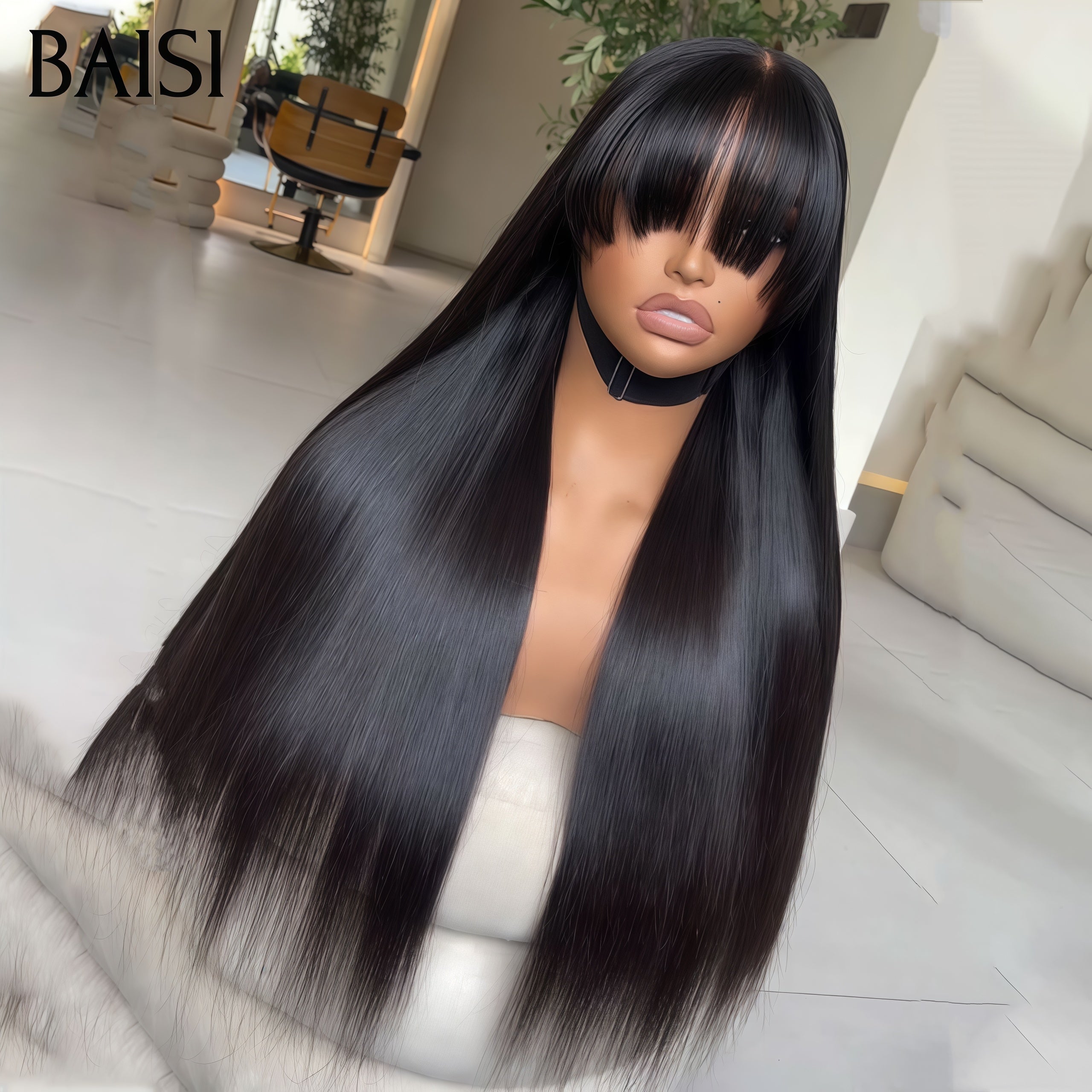 BAISI PERRUQUE sans Colle  Lisse avec Frange 18 Pouces 99 € ou SDD BONE Straight Vietnam hair Bob 10 pouce 79€ NOIR ou Lisse Marron #4 FRANGE 10 et 18 POUCE FABRIQUÉ À LA MACHINE