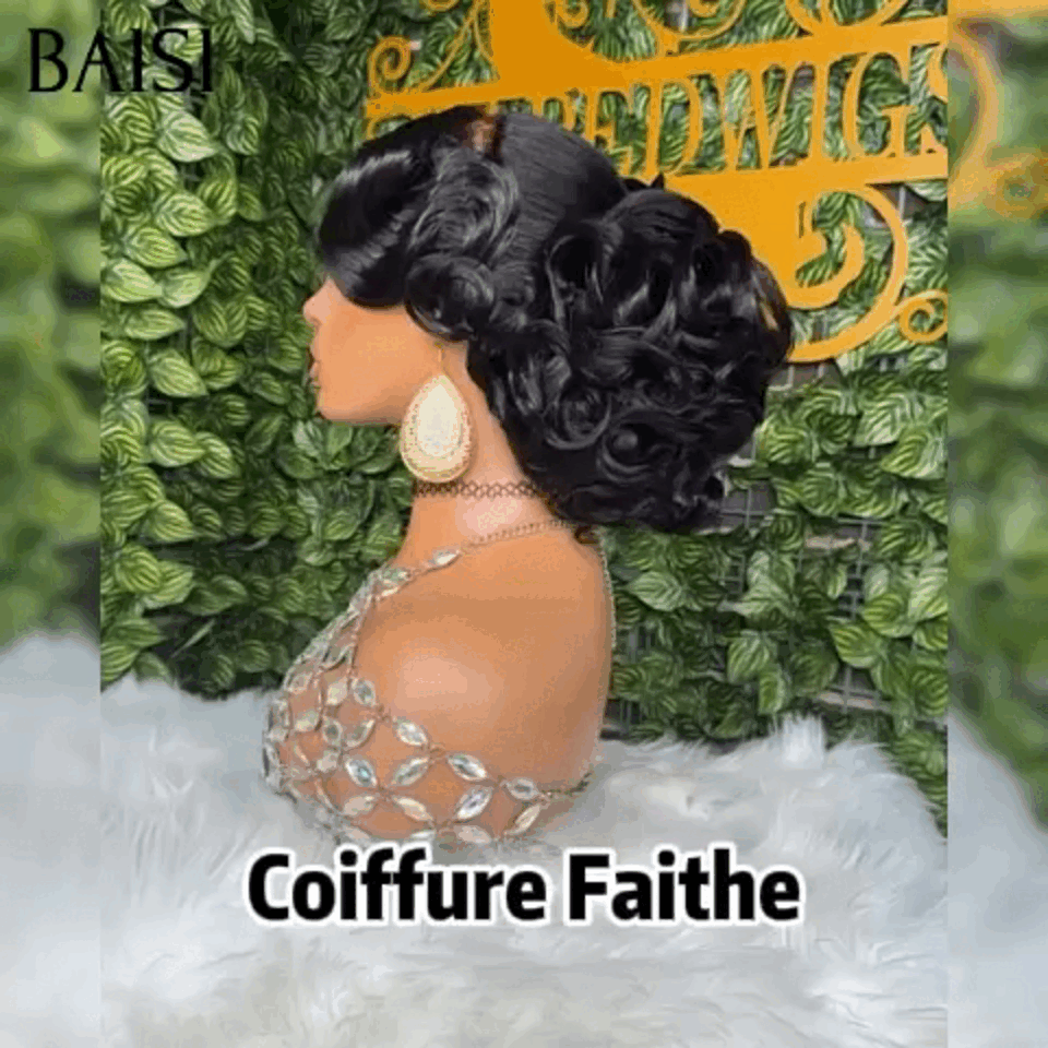BAISI Coiffure de luxe Faithe Perruques Mariage Prête à porter chignon et personalisation comme sur la vidéo 100% identique avec lace frontale événement spécial