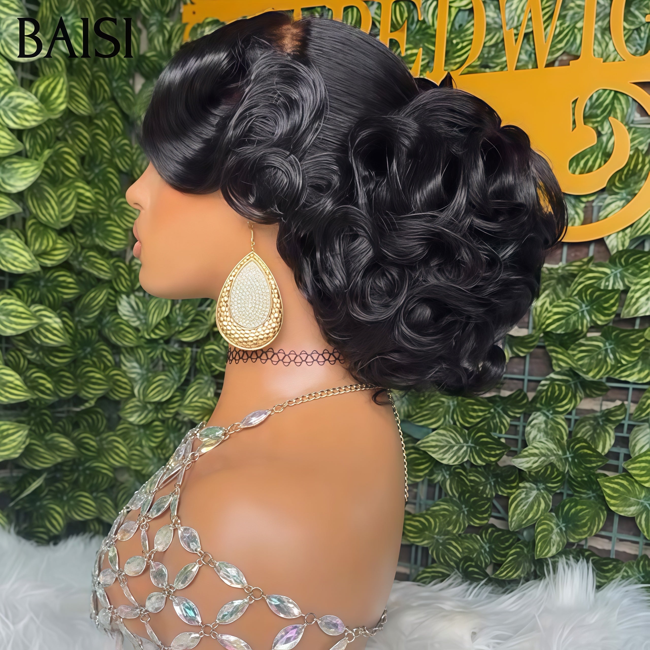 BAISI Coiffure de luxe Faithe Perruques Mariage Prête à porter chignon et personalisation comme sur la vidéo 100% identique avec lace frontale événement spécial