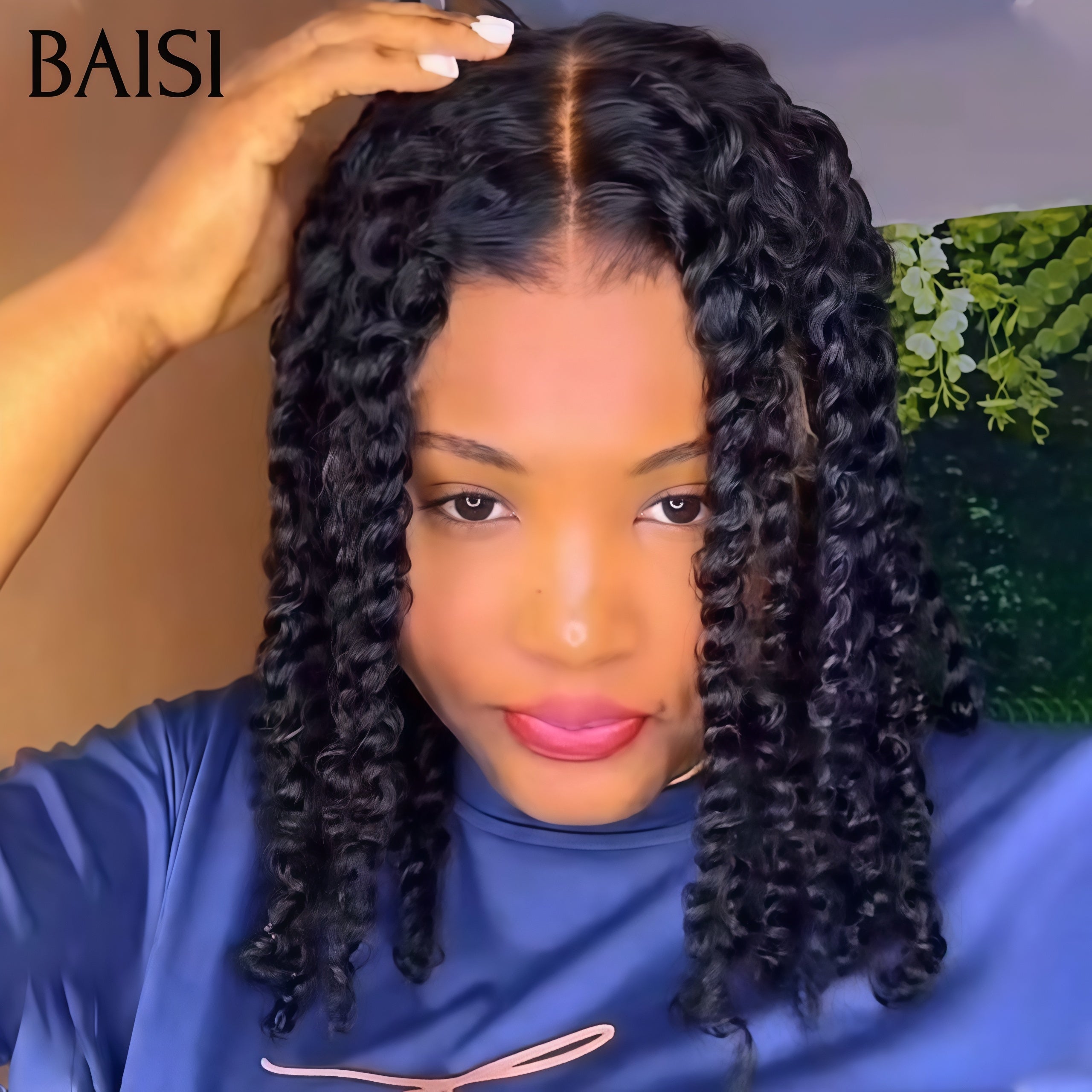 BAISI Perruques Full Lace 169€ avec Petite Natte Promo Bob À la mode et facile à assortir 100% comme indiqué sur la photo En cheveux humains