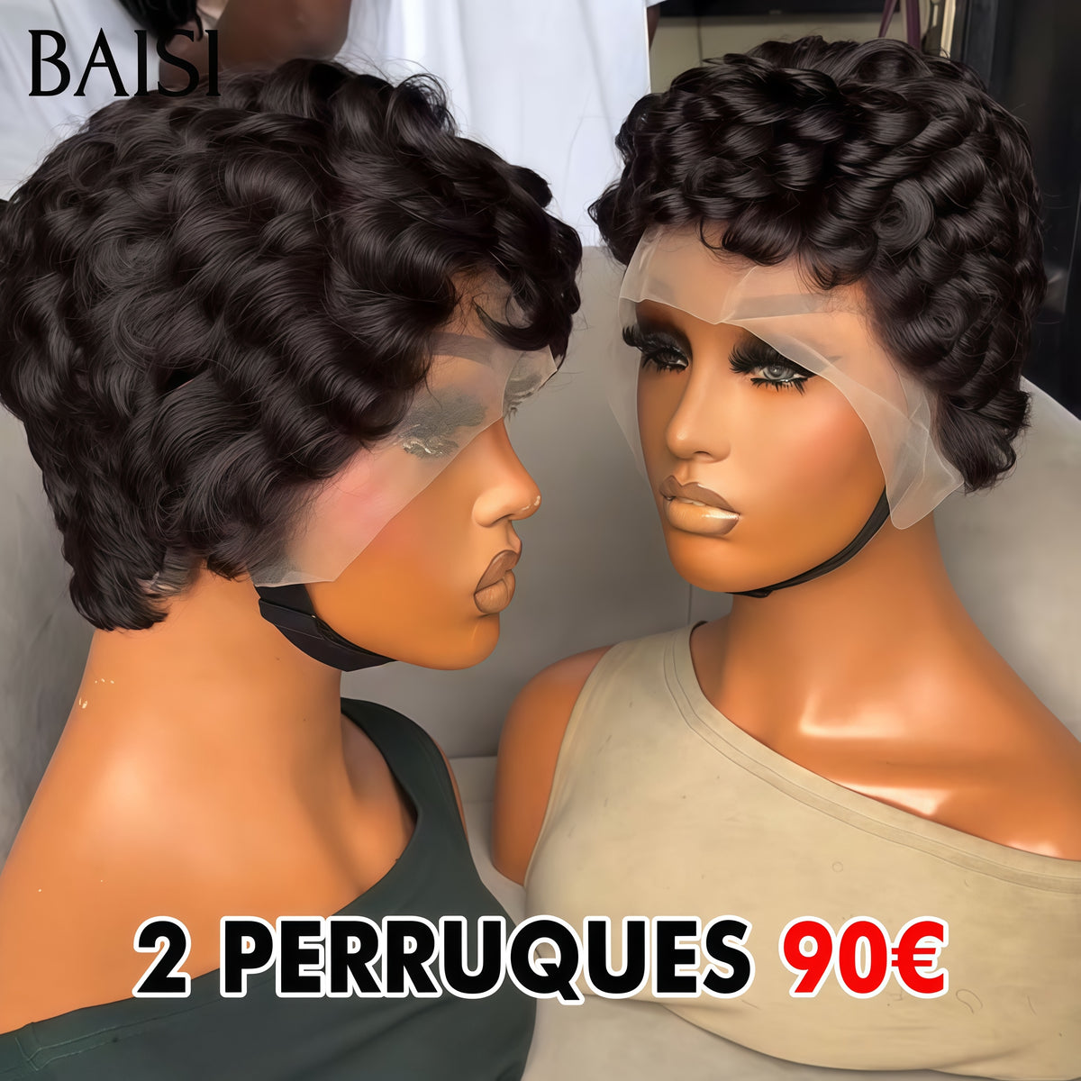2 Perruques Pour Mannequin De Couture Femme - Moderne Et Chic - Réf. SF-4N - Marque TonHan - Neuf