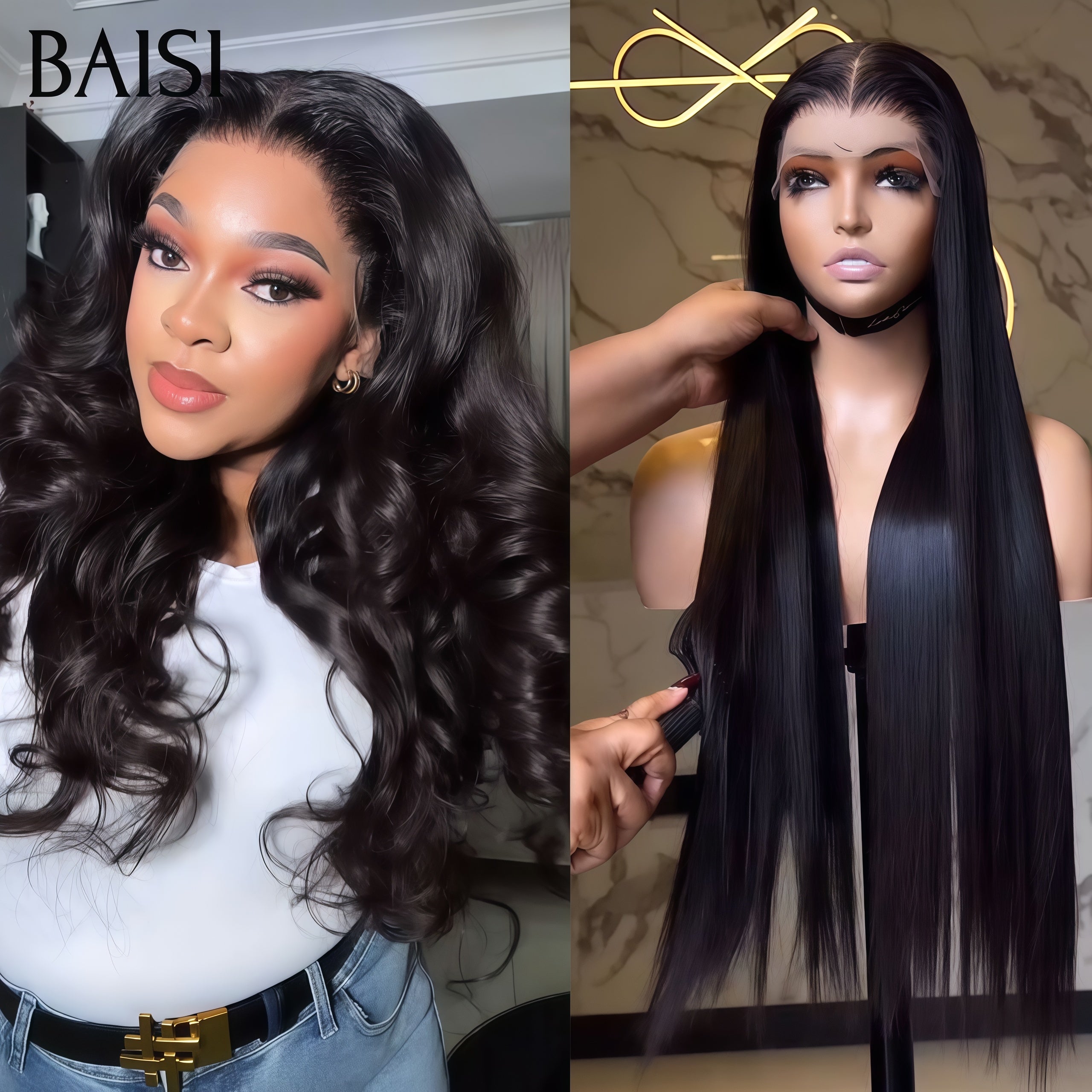 BAISI Achetez 1 +1 Gratuite = 199€ Réduction avec code promo lace closure 22 pouces body wace et lisse en 100% vrais cheveux humains