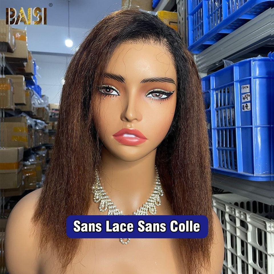 BAISI Kaufen Sie 5 Stück FABRIKPREIS 13x4 Lace Frontal Wig Straight Black Brown 100% Echthaar (kein Code erforderlich)