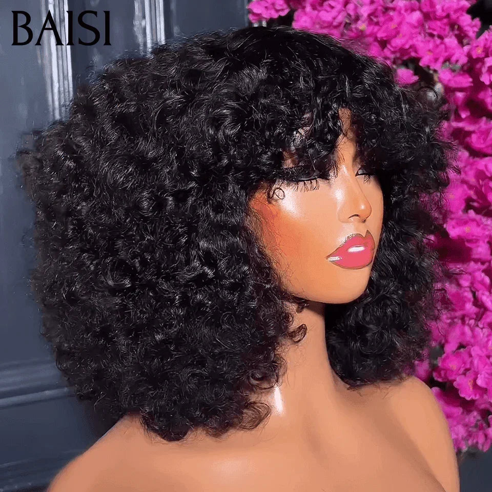 BAISI Offre Flash 85€ TVA 0€ Perruque Bouclée Egg Wave Orange en 100% Cheveux Humains B