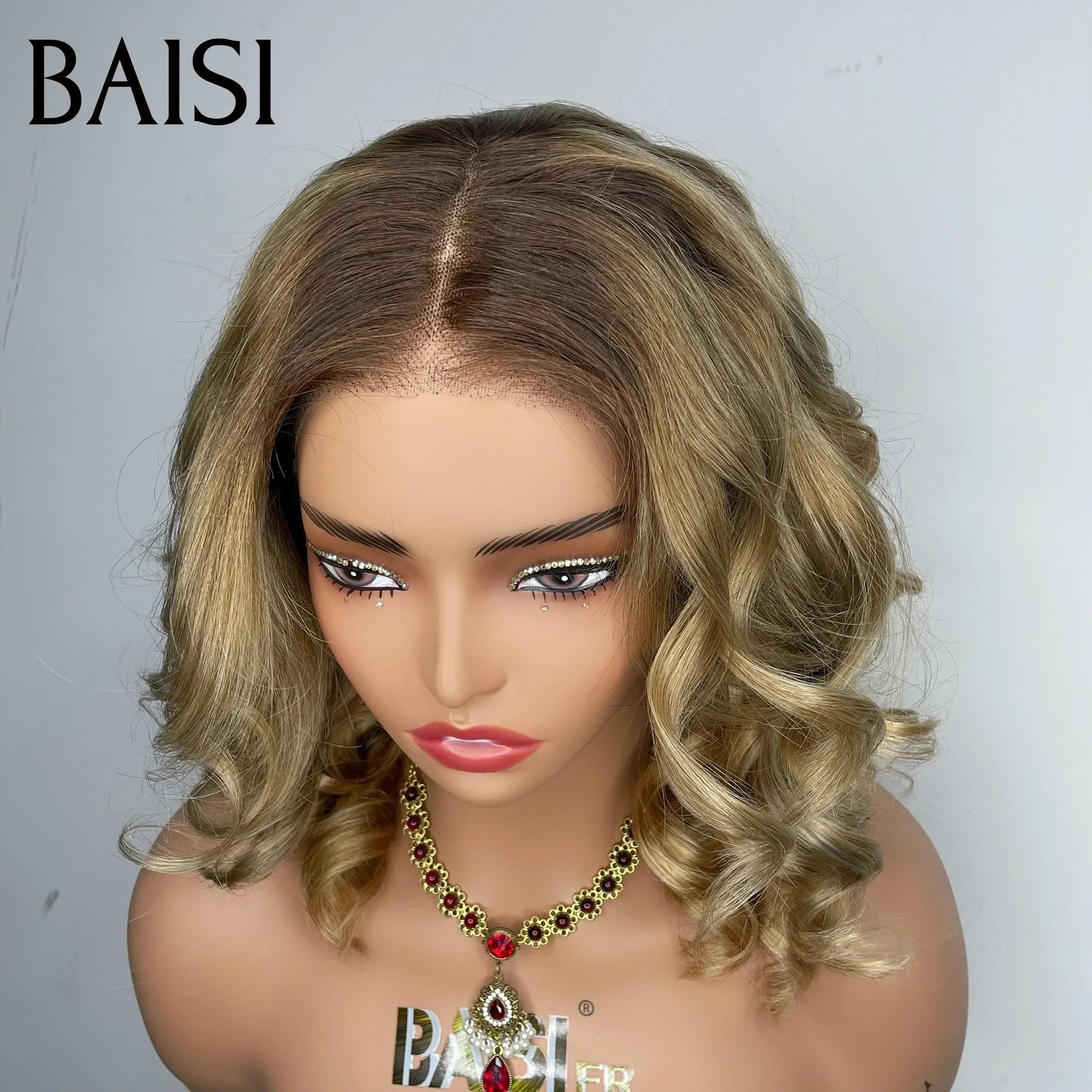 BAISI Achetez 2 perruques minimum au prix d'usine fournisseur  13x4 Lace Perruque  En Couleur Marron #1B30# MIX  en 100% Vrais Cheveux Humains (Pas Besoins De Code)