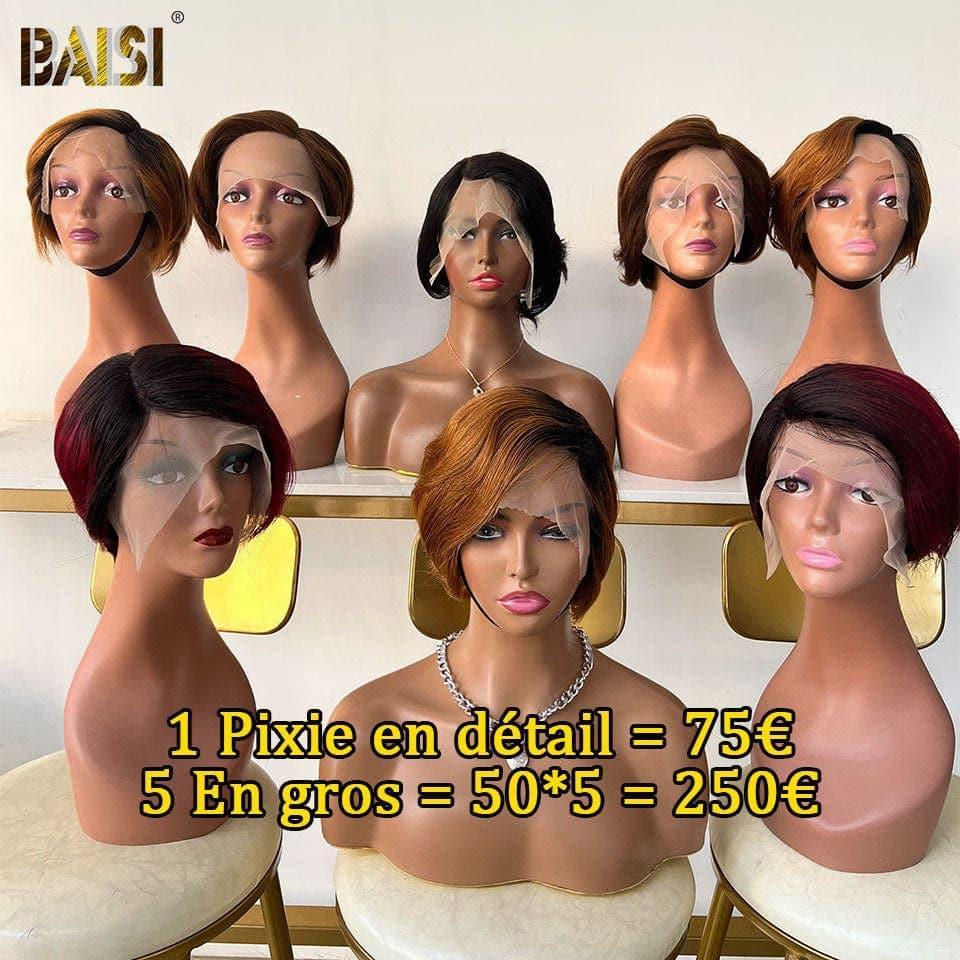 BAISI T Part Lace Perruque Personnalisée Avec La Raie De Côté ou 2X6 lace lisse 10 pouces bob de luxe 98€